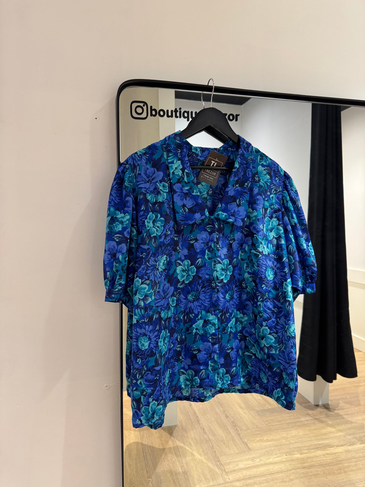 Blouse vintage à fleurs XXL