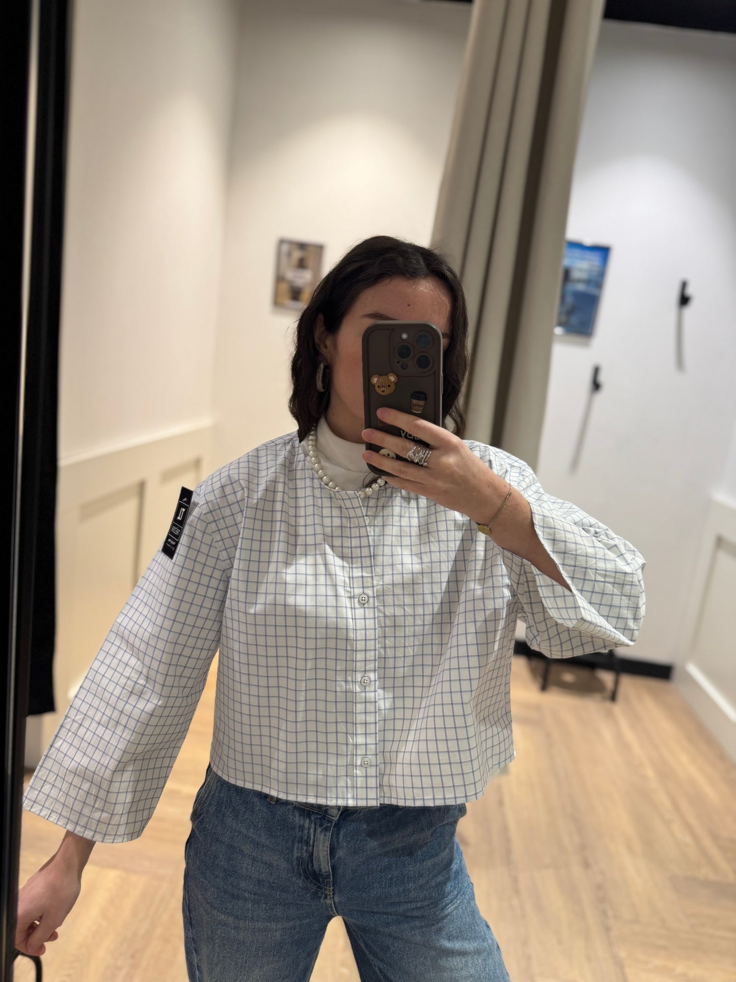 Chemise upcyclée Tommy Hilfiger à carreaux M