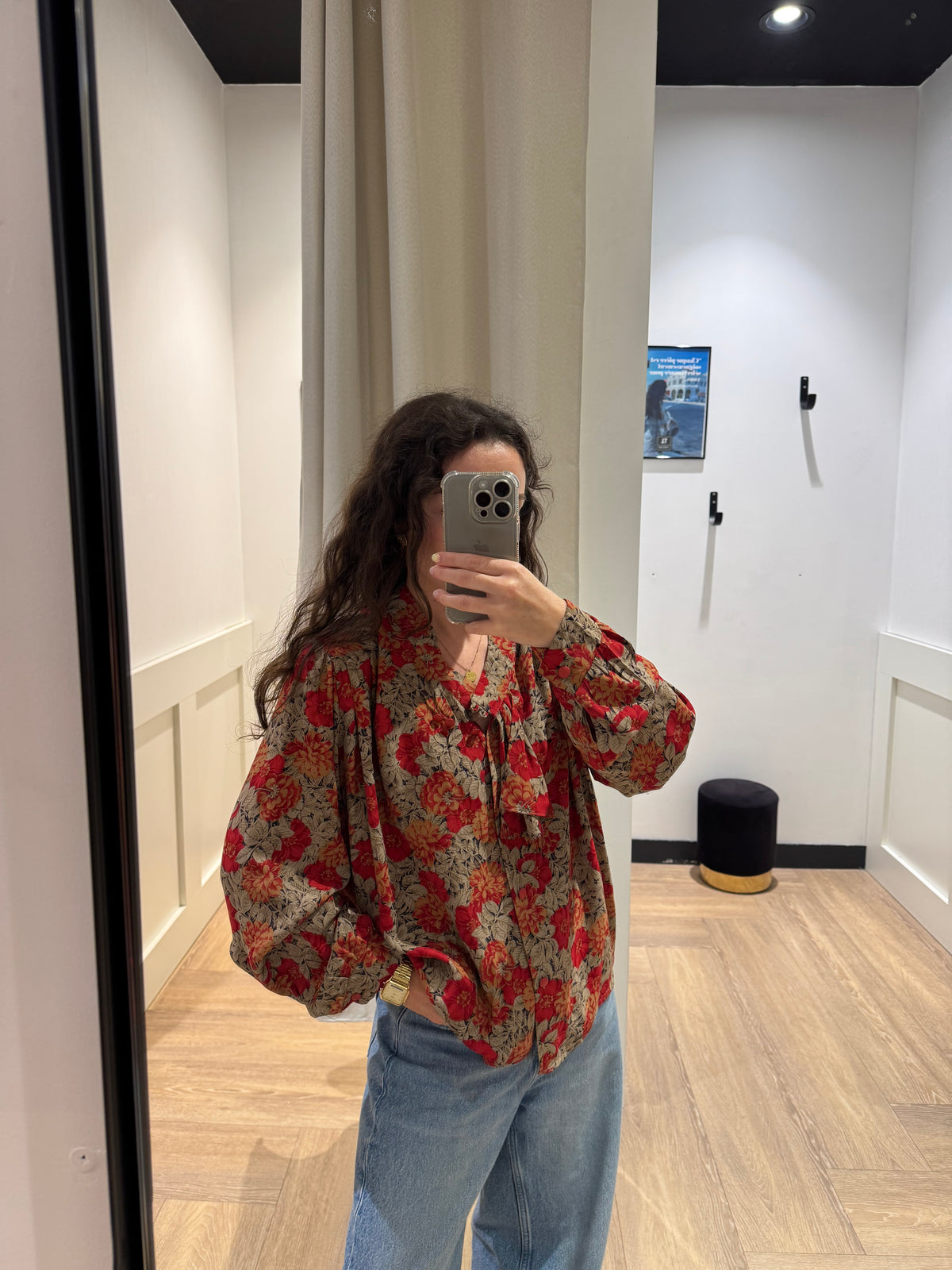 Blouse vintage à motifs XL