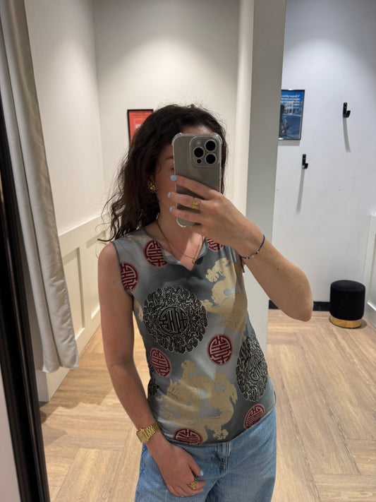 Débardeur vintage à motifs S