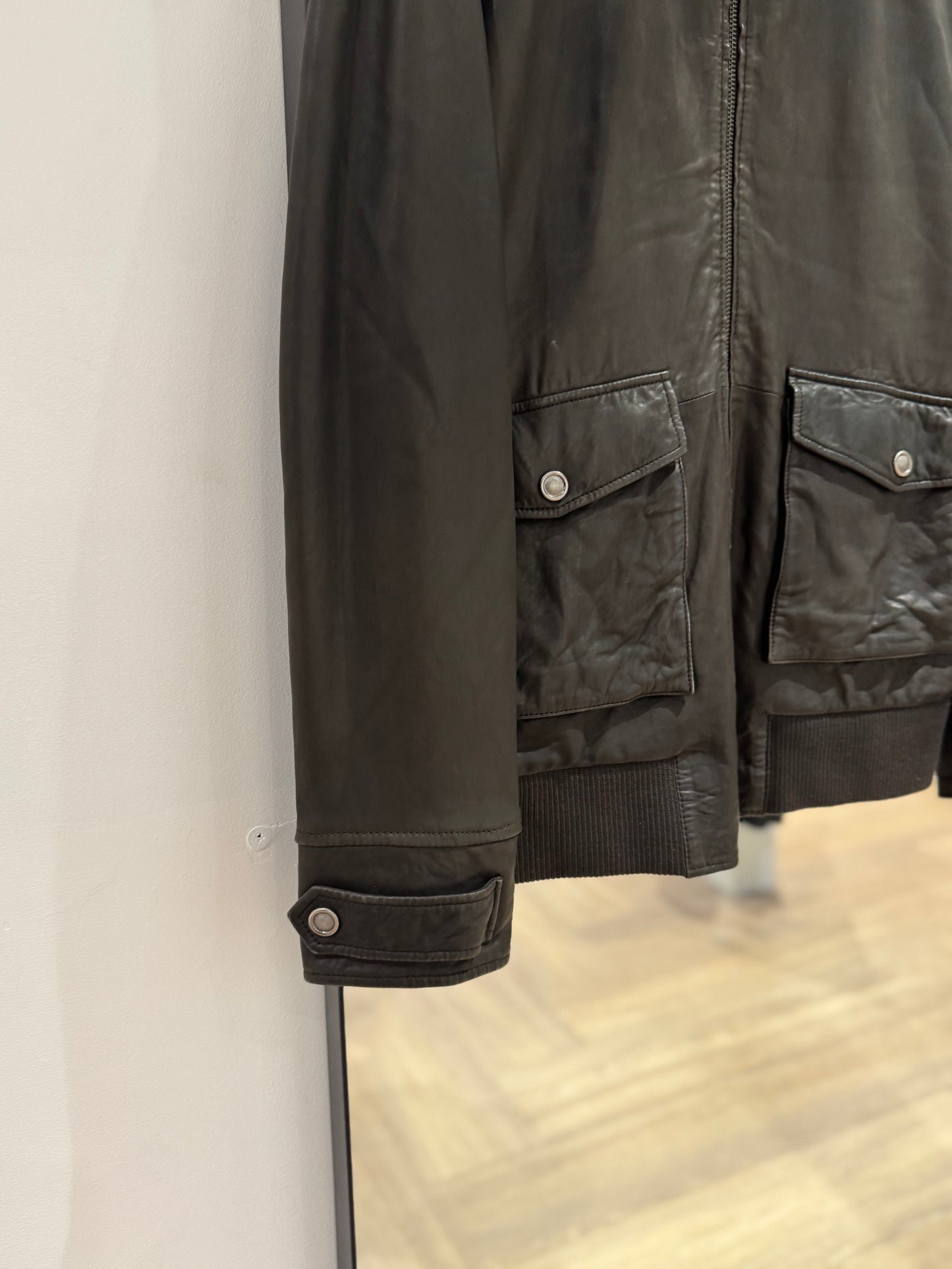 Veste en cuir marron M