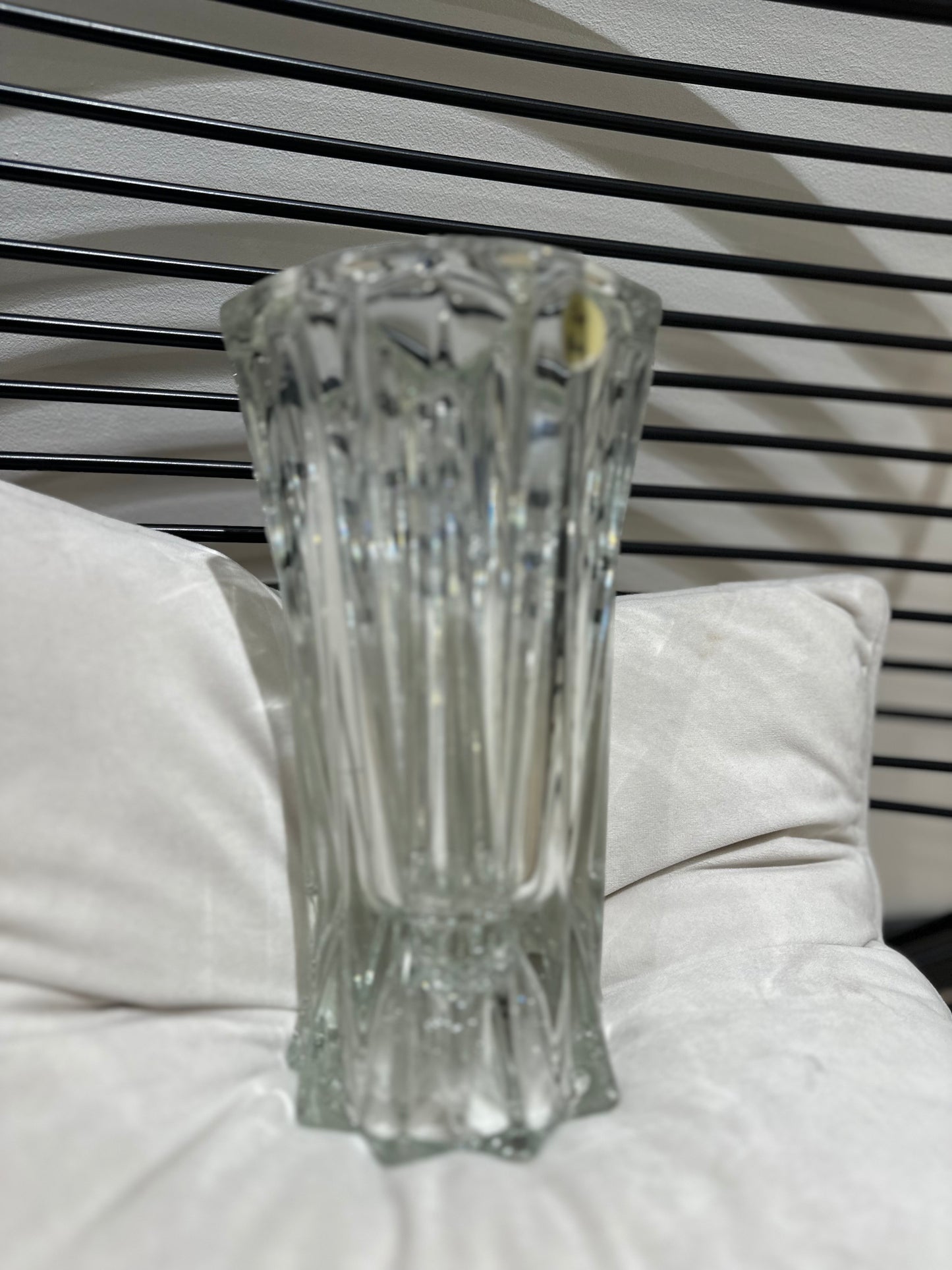 Vase vintage fait main en verre