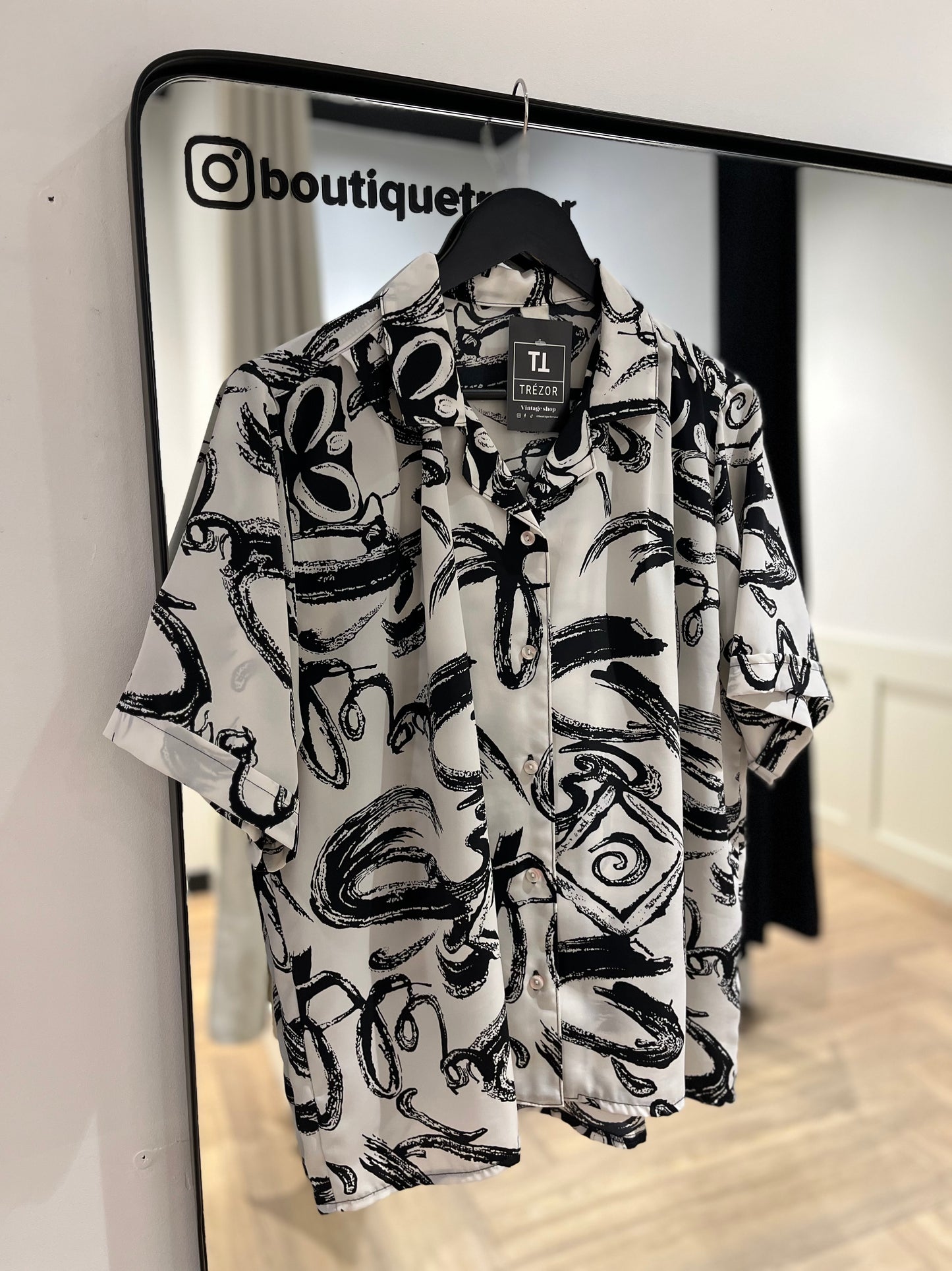 Blouse à motifs noir XL