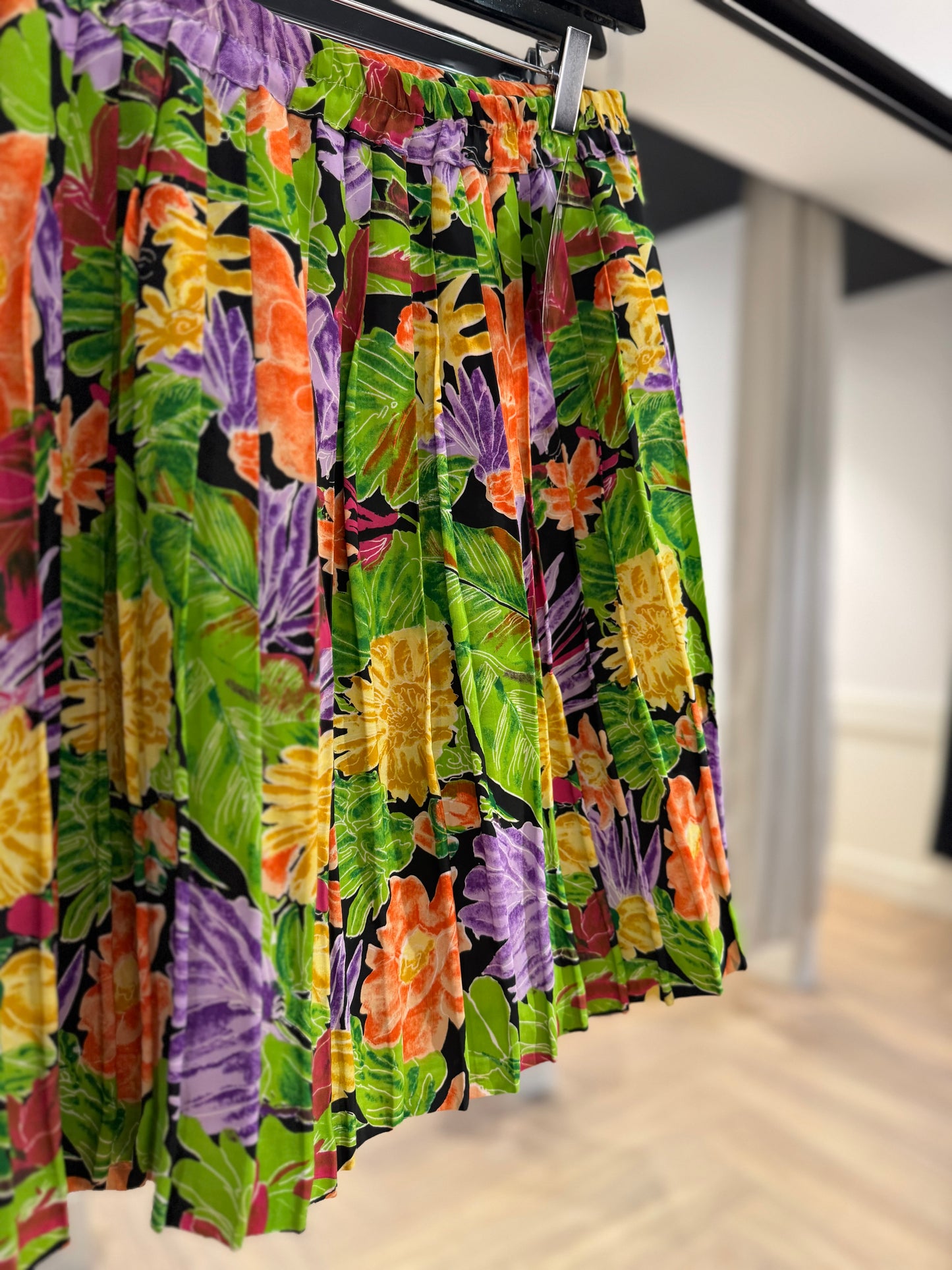 Jupe courte vintage à fleurs S