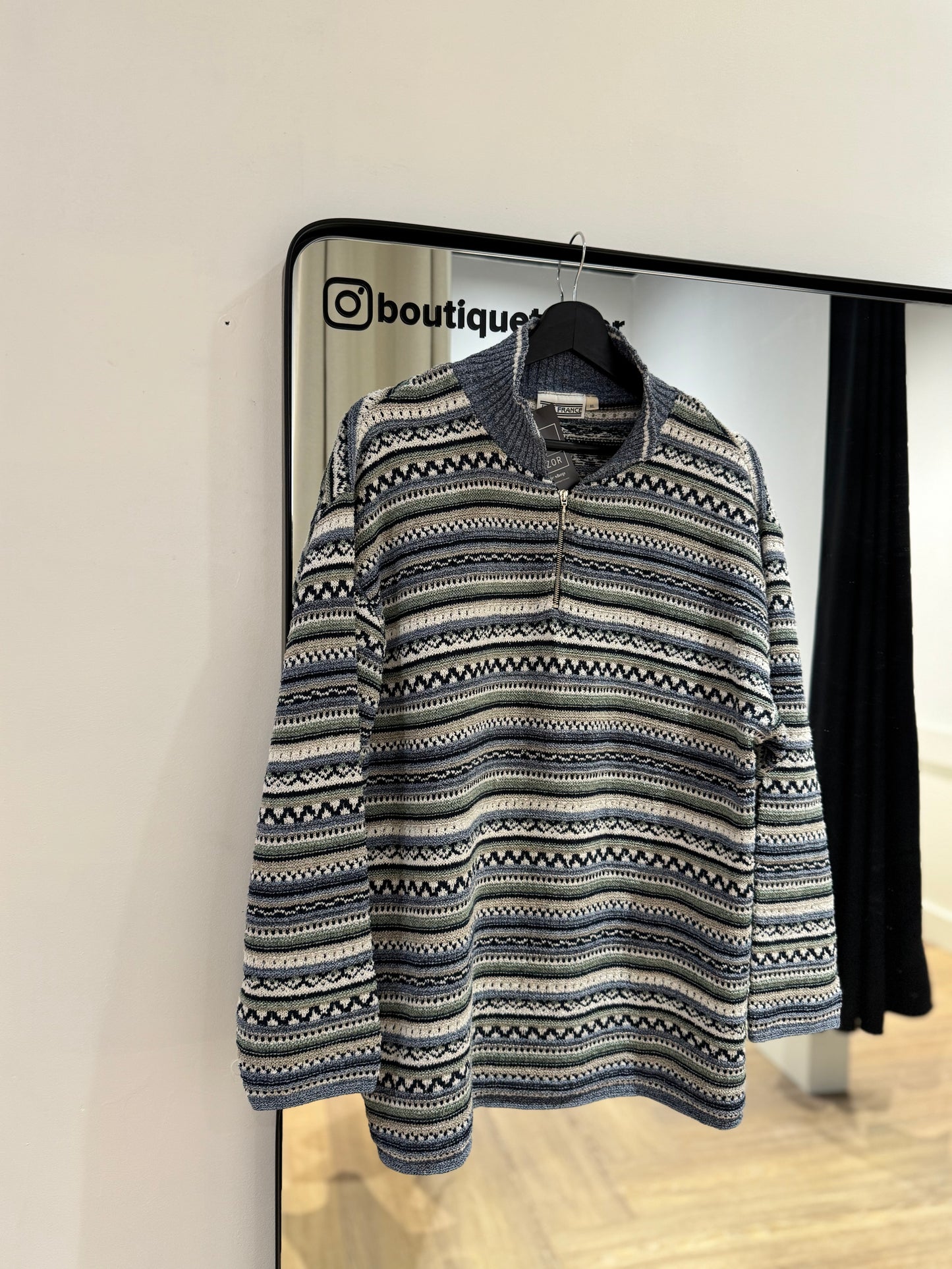 Pull vintage à rayures XL