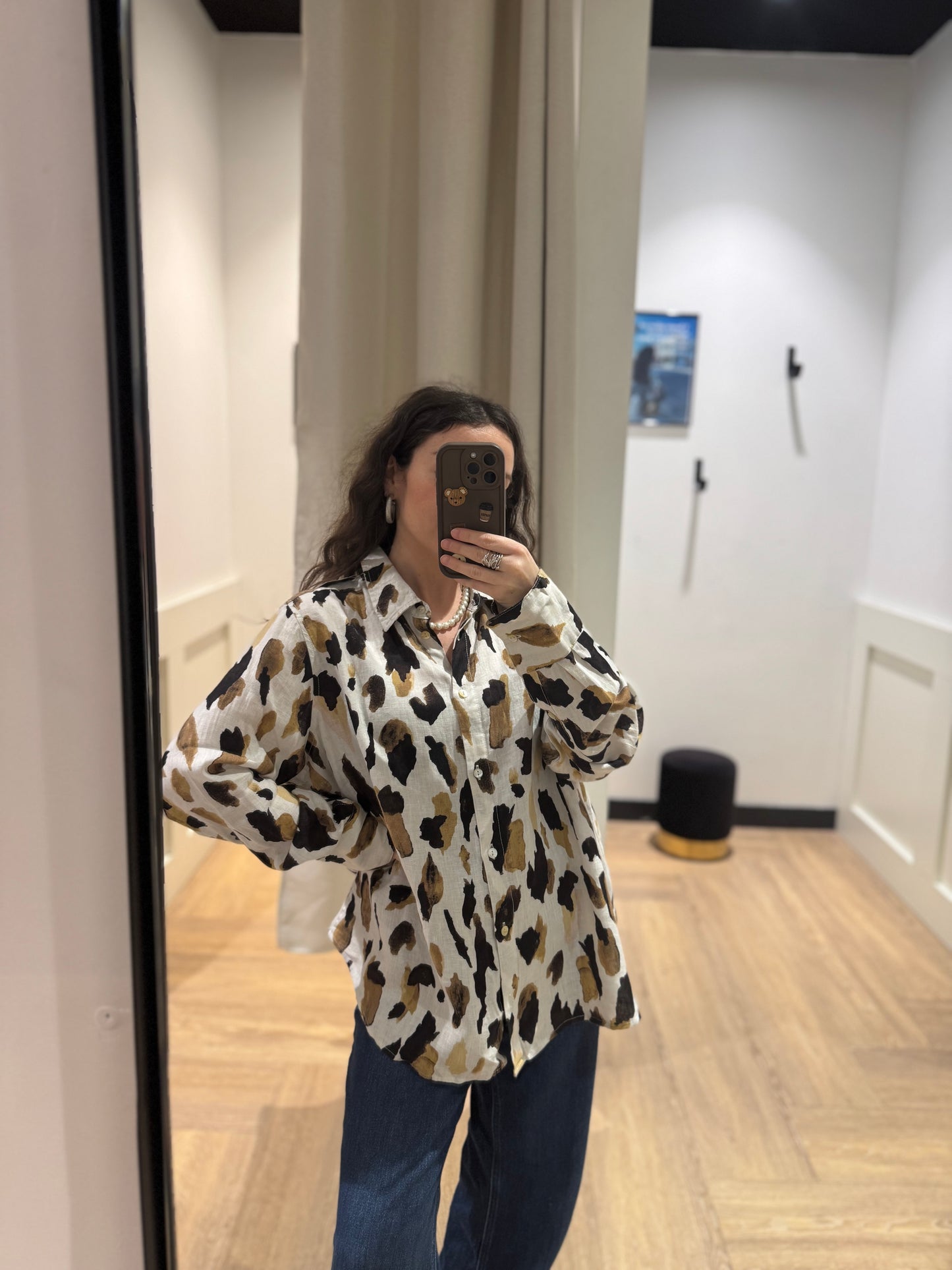 Chemise en lin à motifs XL