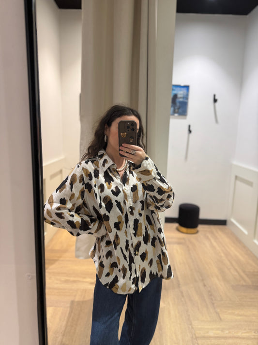 Chemise en lin à motifs XL