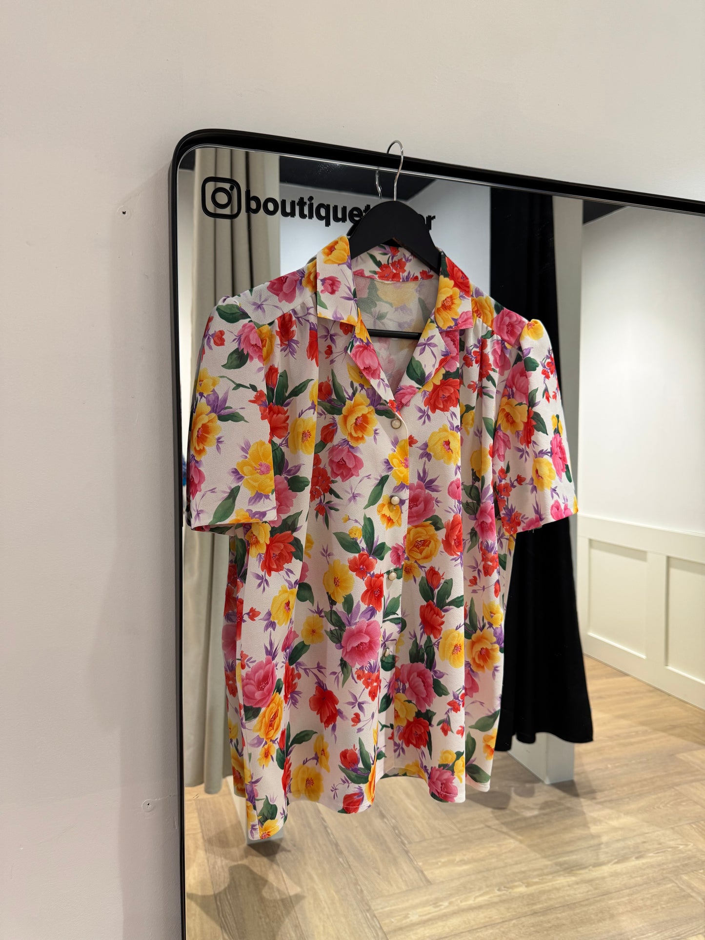 Blouse vintage à fleurs L