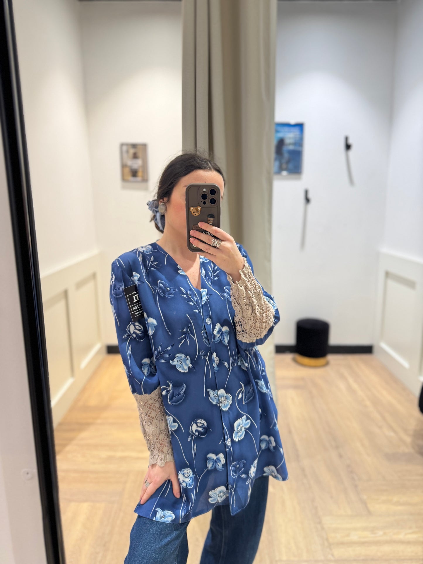 Blouse vintage à fleurs M/L
