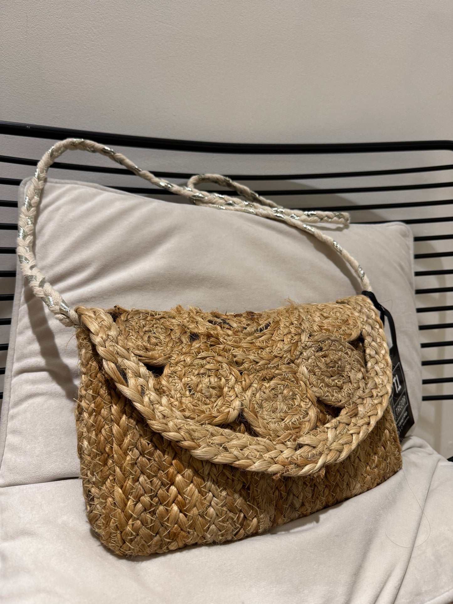Sac bandoulière en rafia