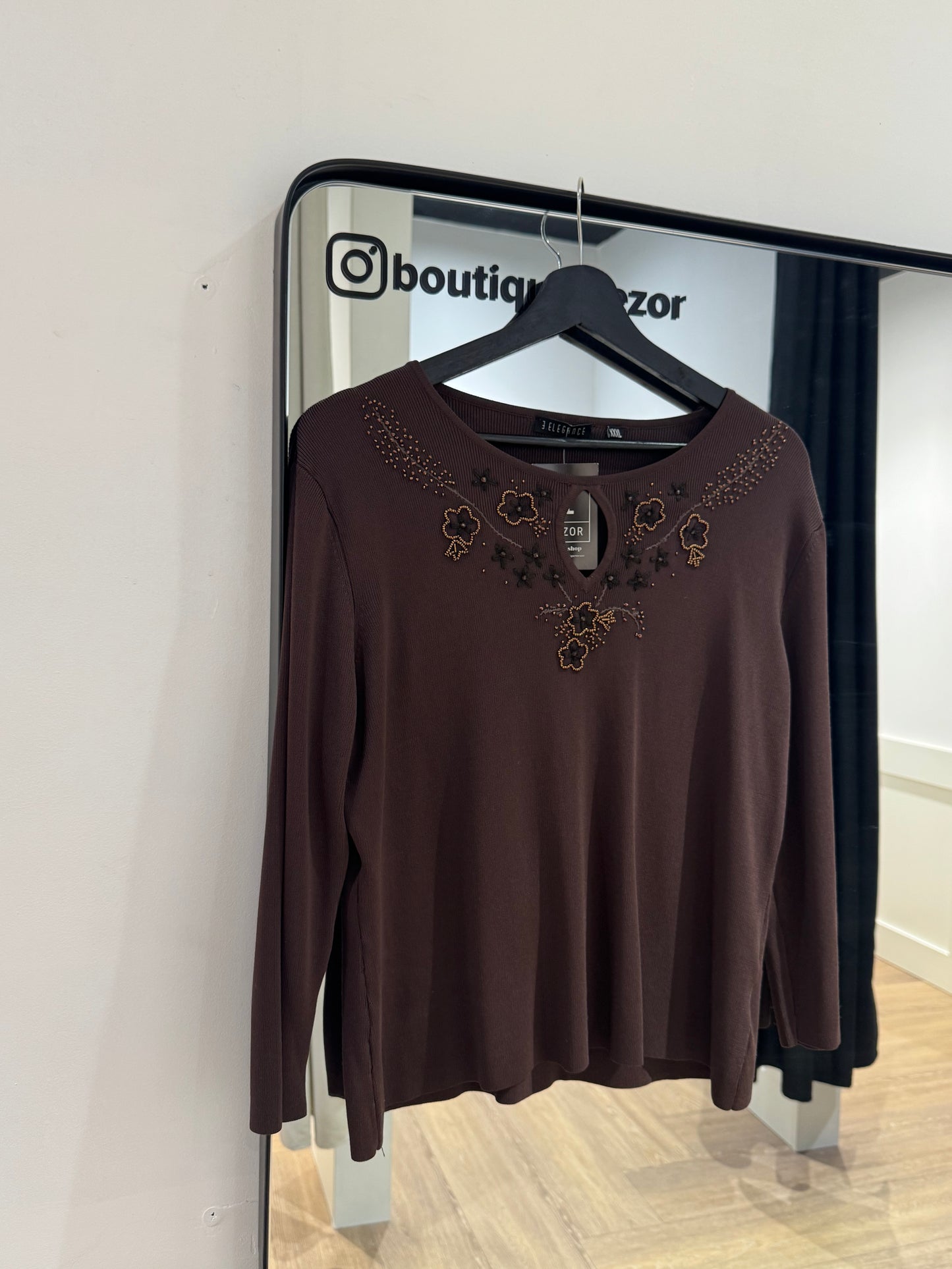 Pull vintage à perles XL/XXL