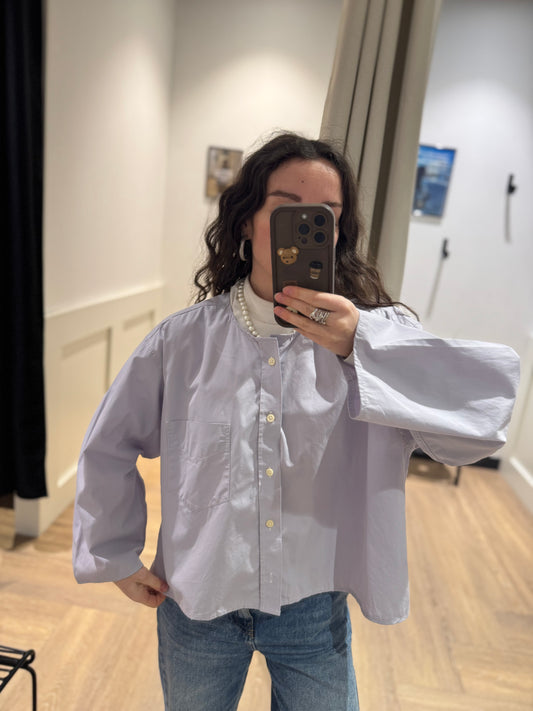 Chemise upcyclée violette XL