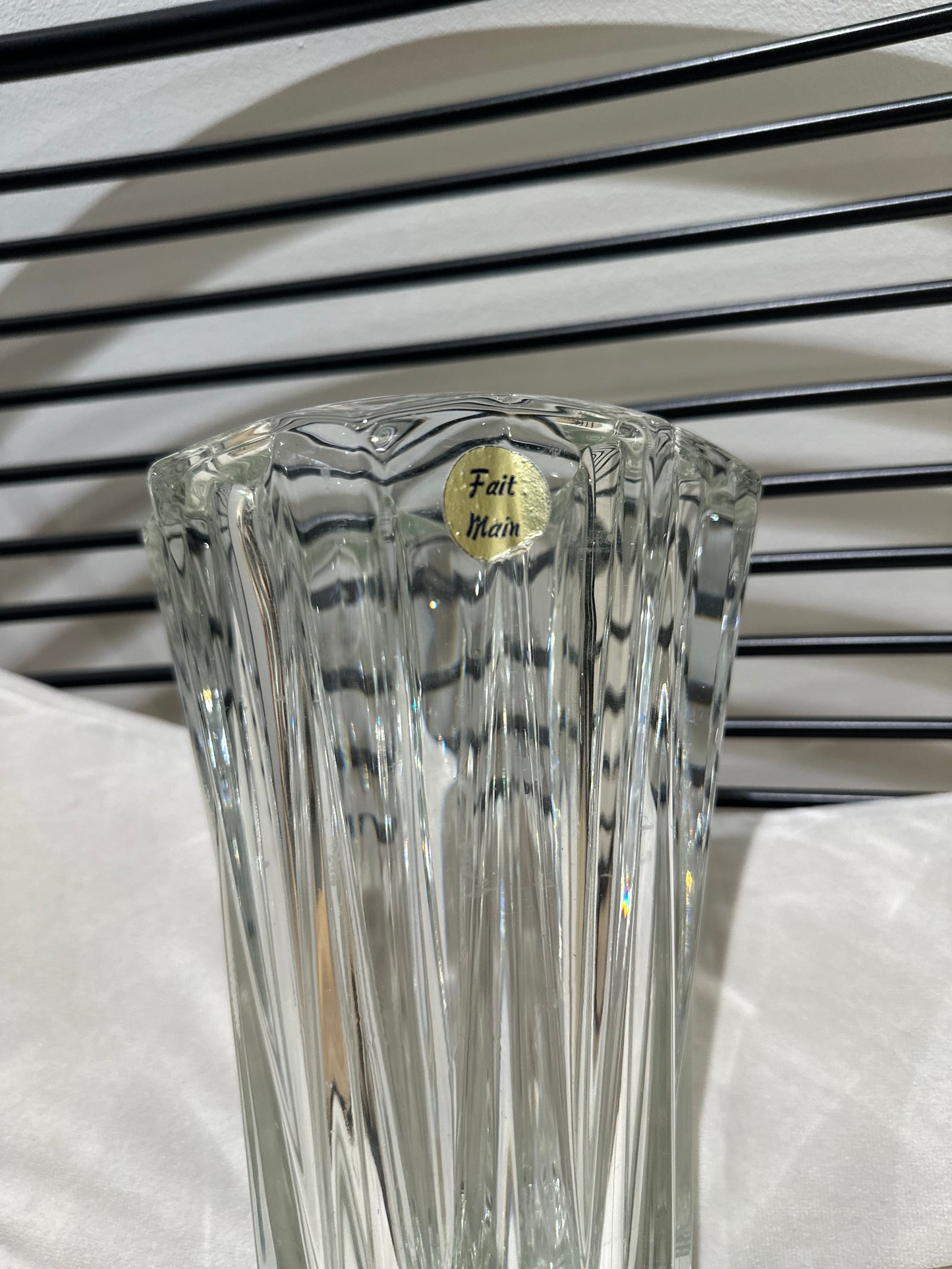 Vase vintage fait main en verre