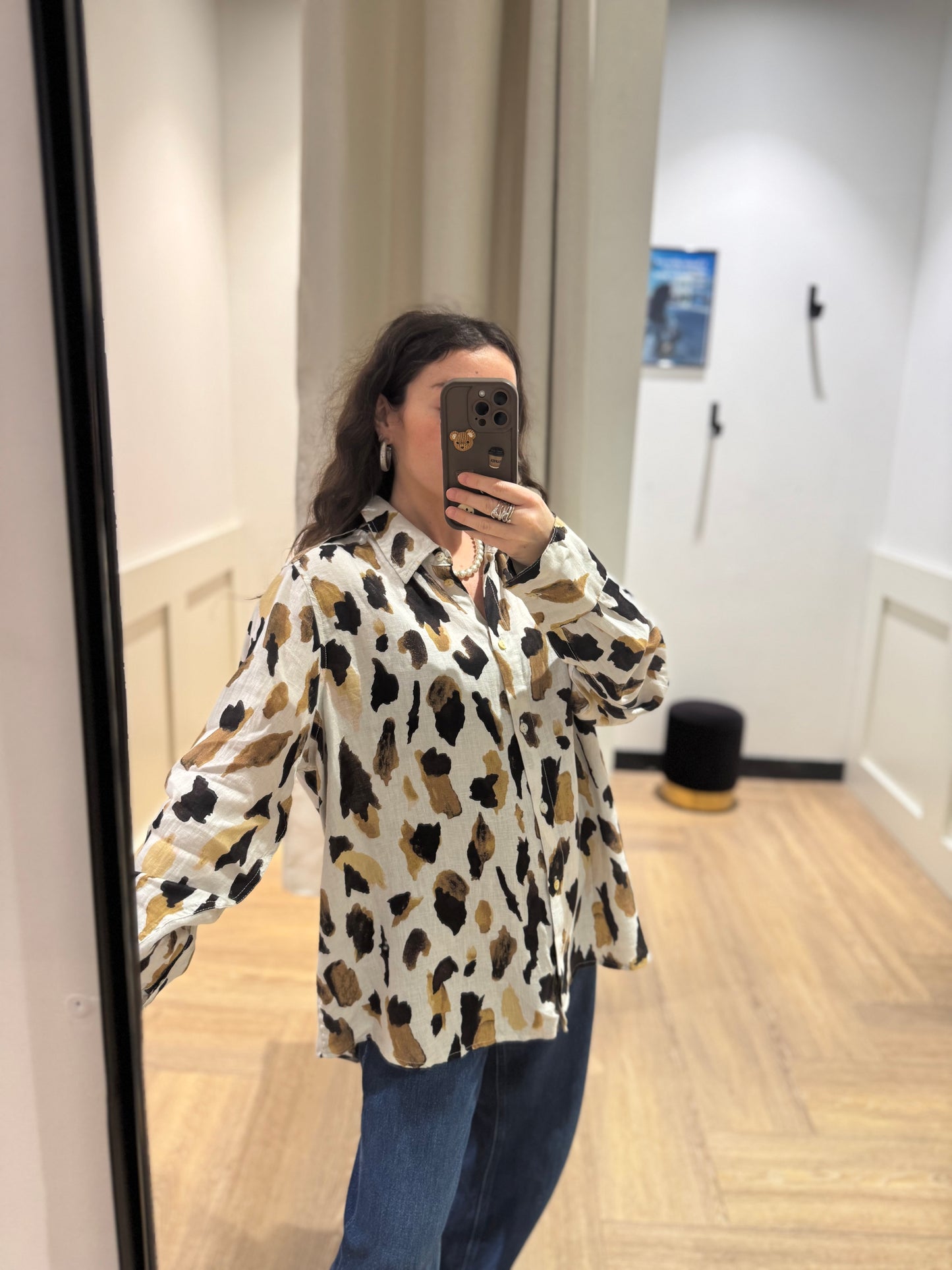 Chemise en lin à motifs XL