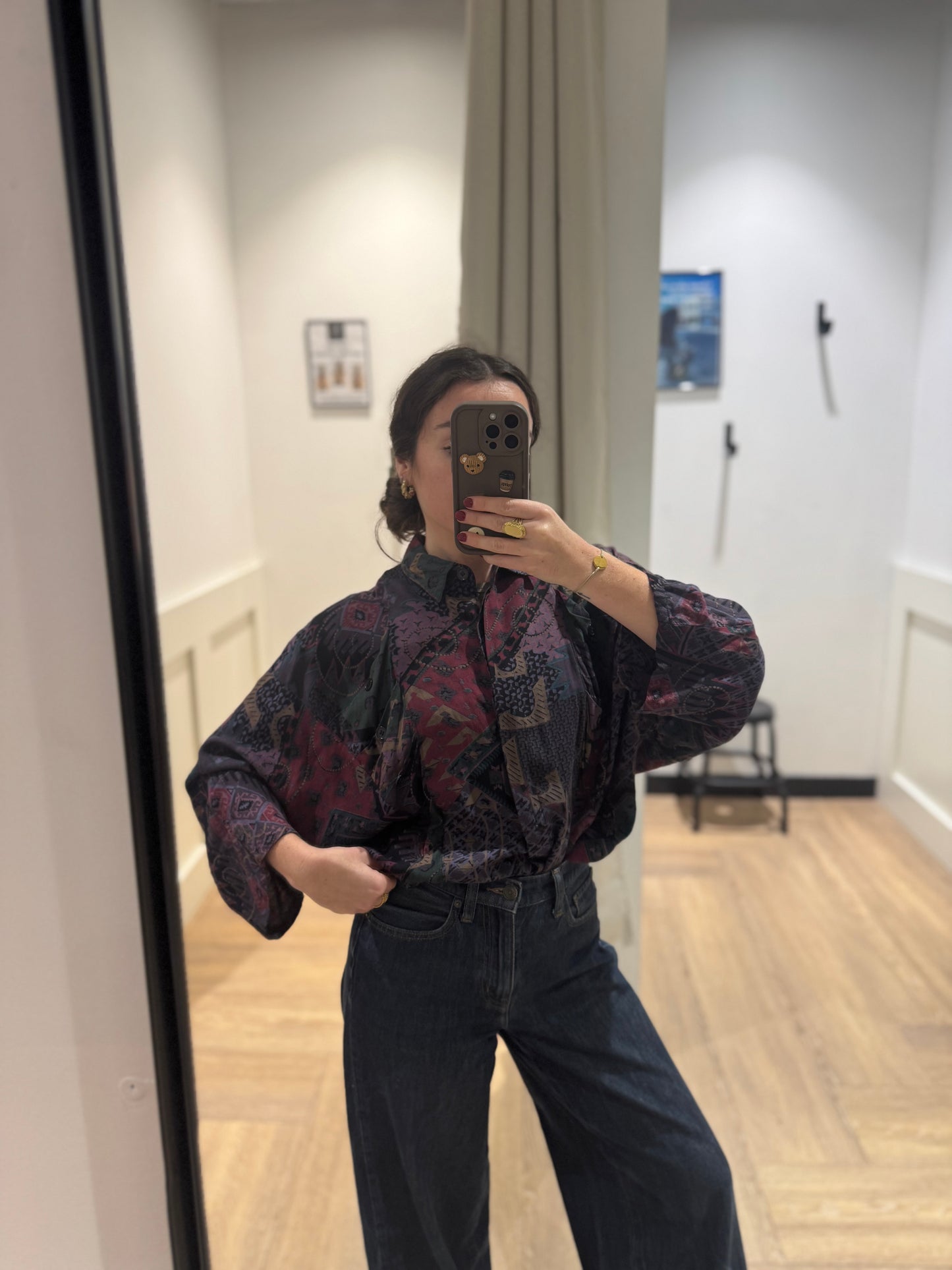 Blouse vintage à motifs M