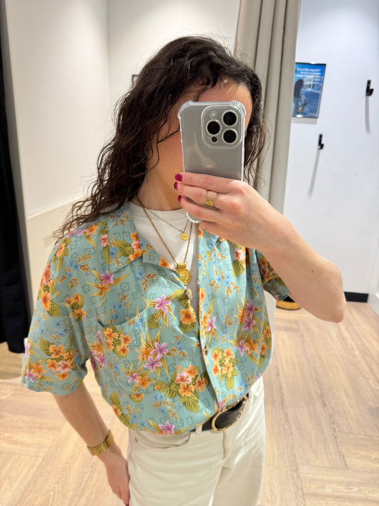 Blouse à fleurs hawaïennes S