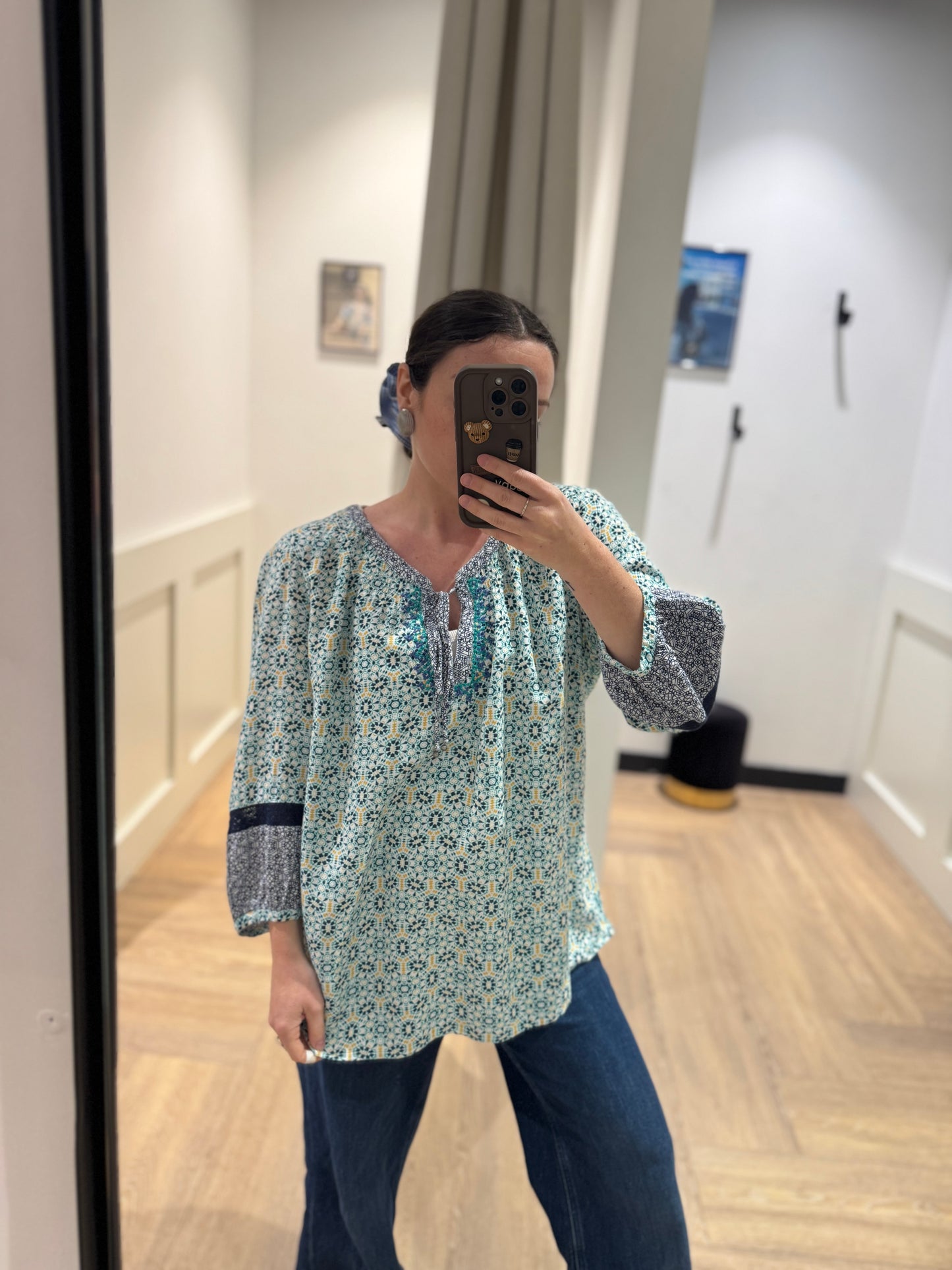Blouse à motifs géométriques XL