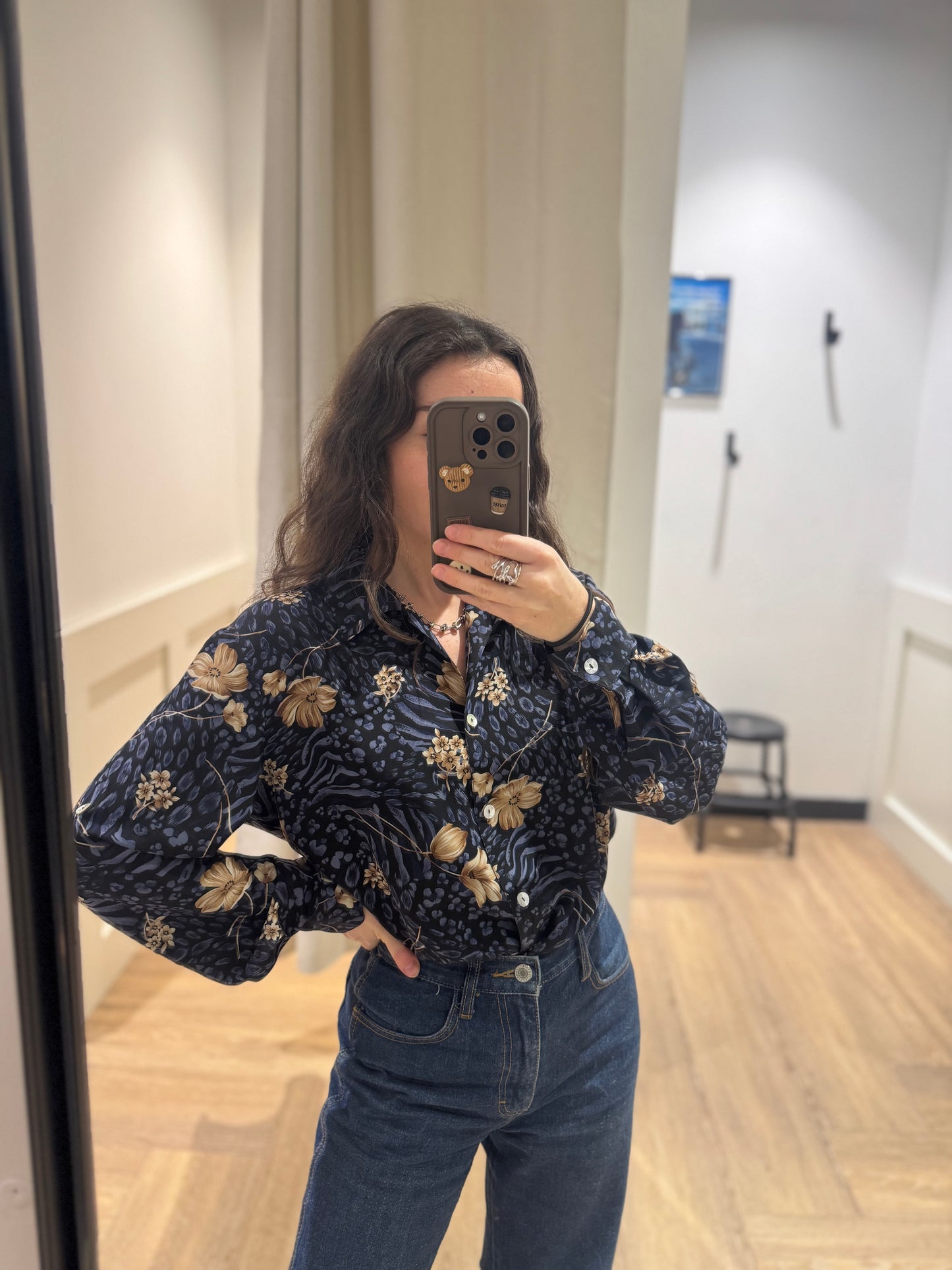 Blouse vintage à fleurs XL