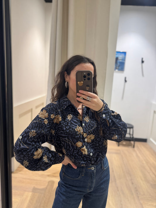 Blouse vintage à fleurs XL