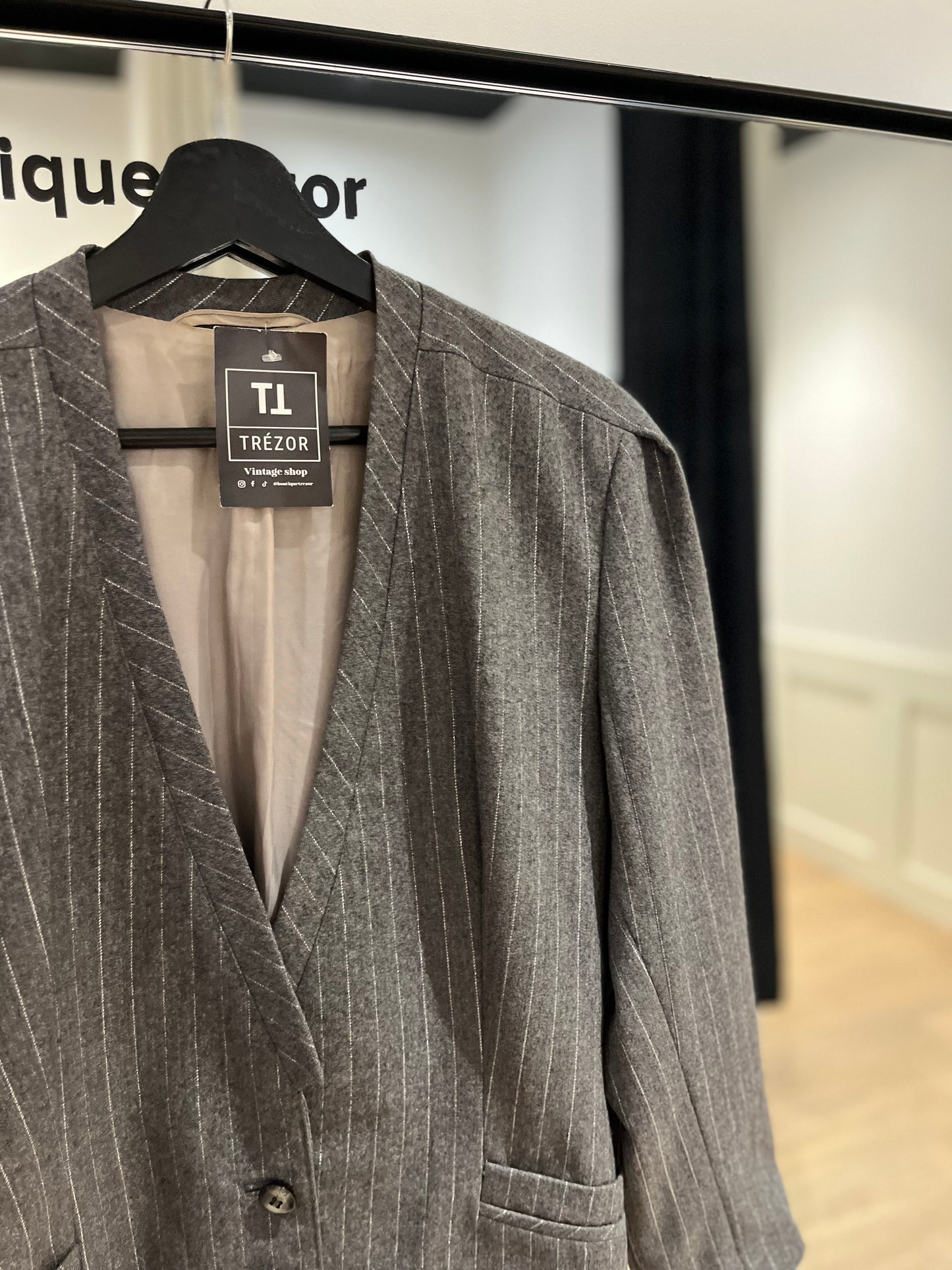 Blazer à fines rayures M