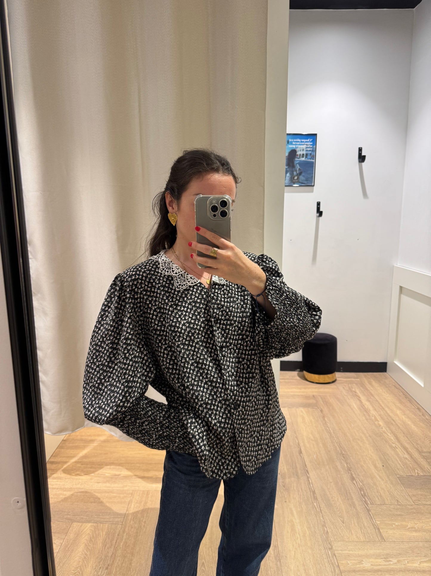 Blouse à fleurs vintage L/XL