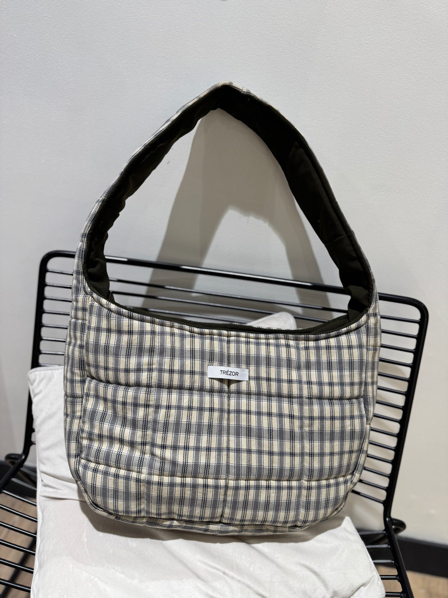 Sac fourre-tout matelassé à carreaux