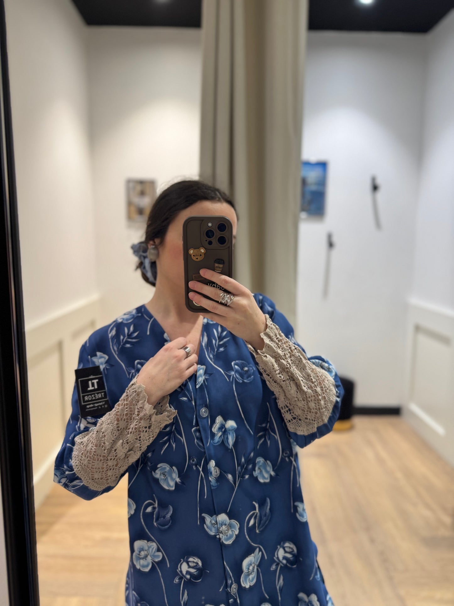 Blouse vintage à fleurs M/L