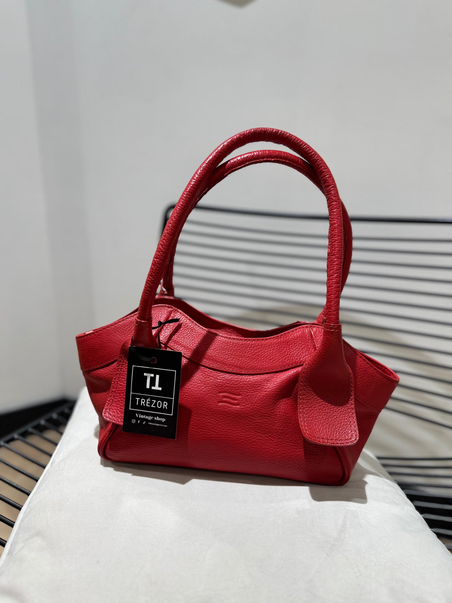 Sac en cuir rouge