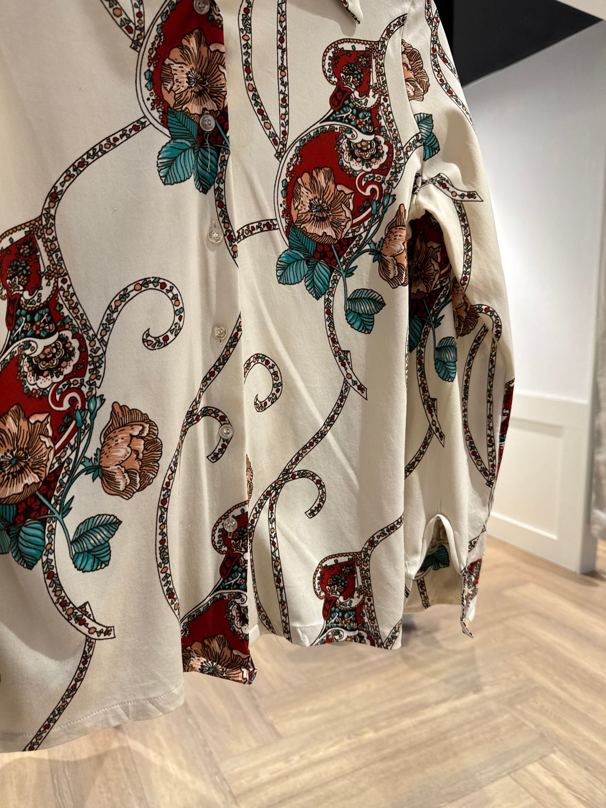 Blouse vintage à motifs S/M