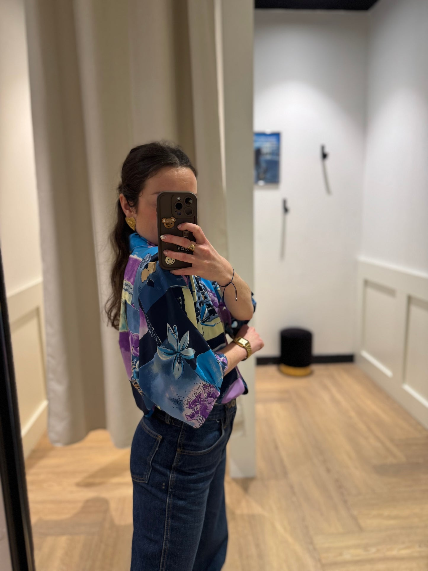 Blouse vintage à motifs XL