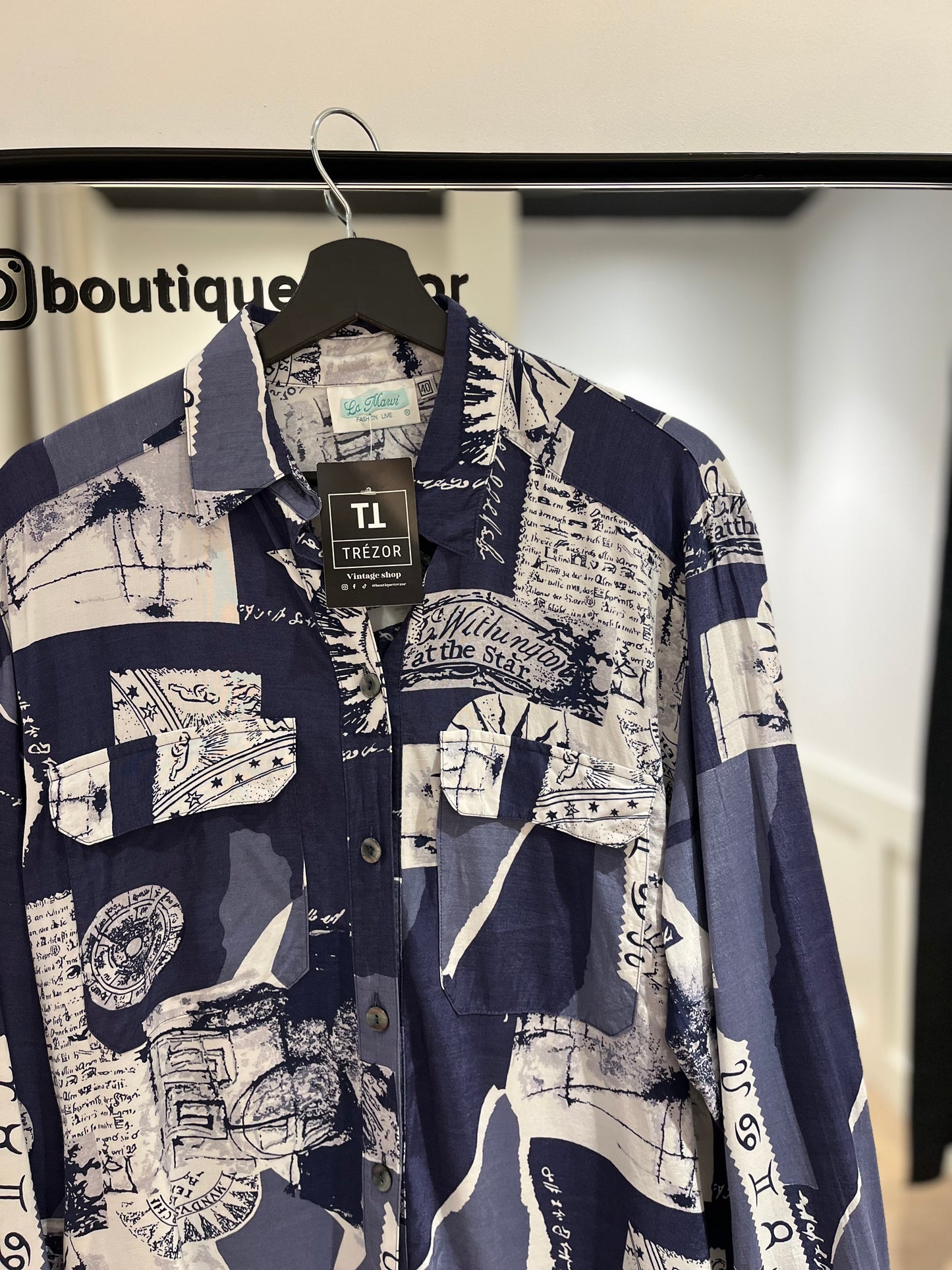 Blouse à motifs vintage L