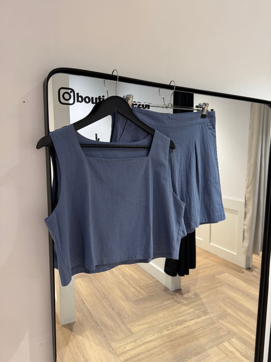 Ensemble vintage crop top et short L