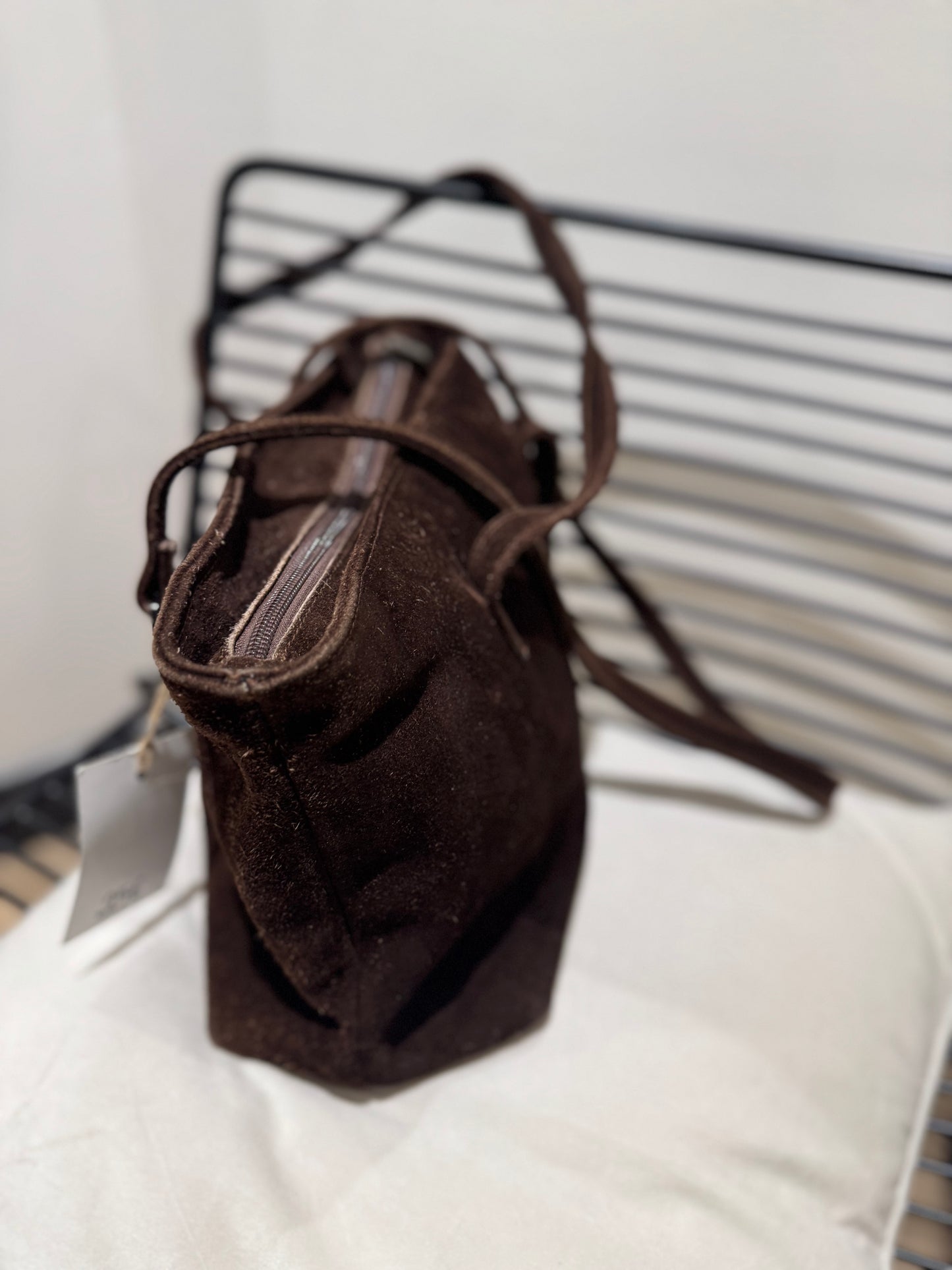 Sac vintage en cuir marron chocolat