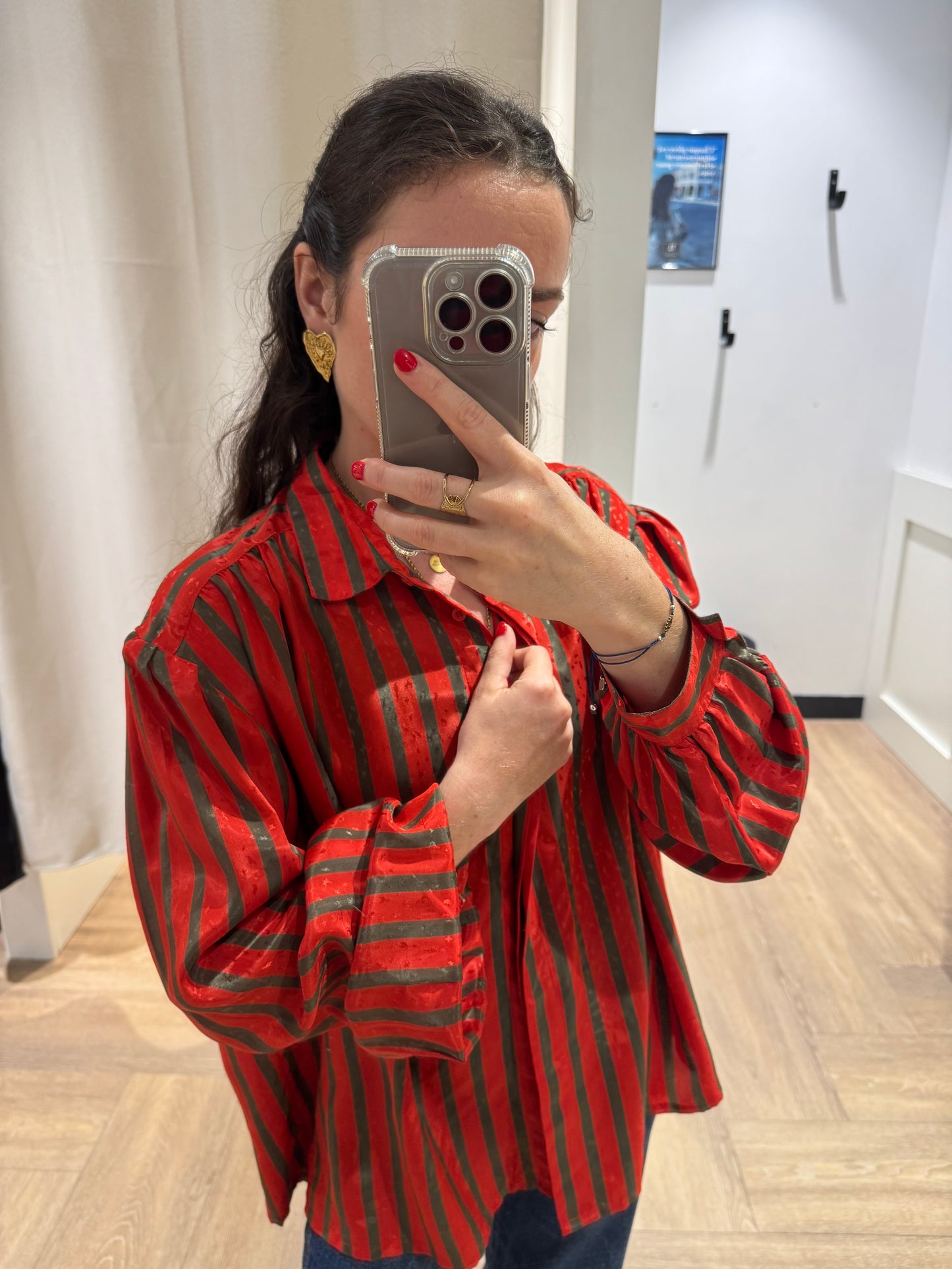 Blouse à rayures vintage XL