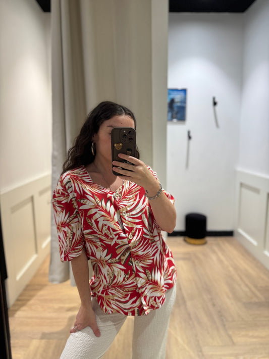 Blouse vintage à fleurs L