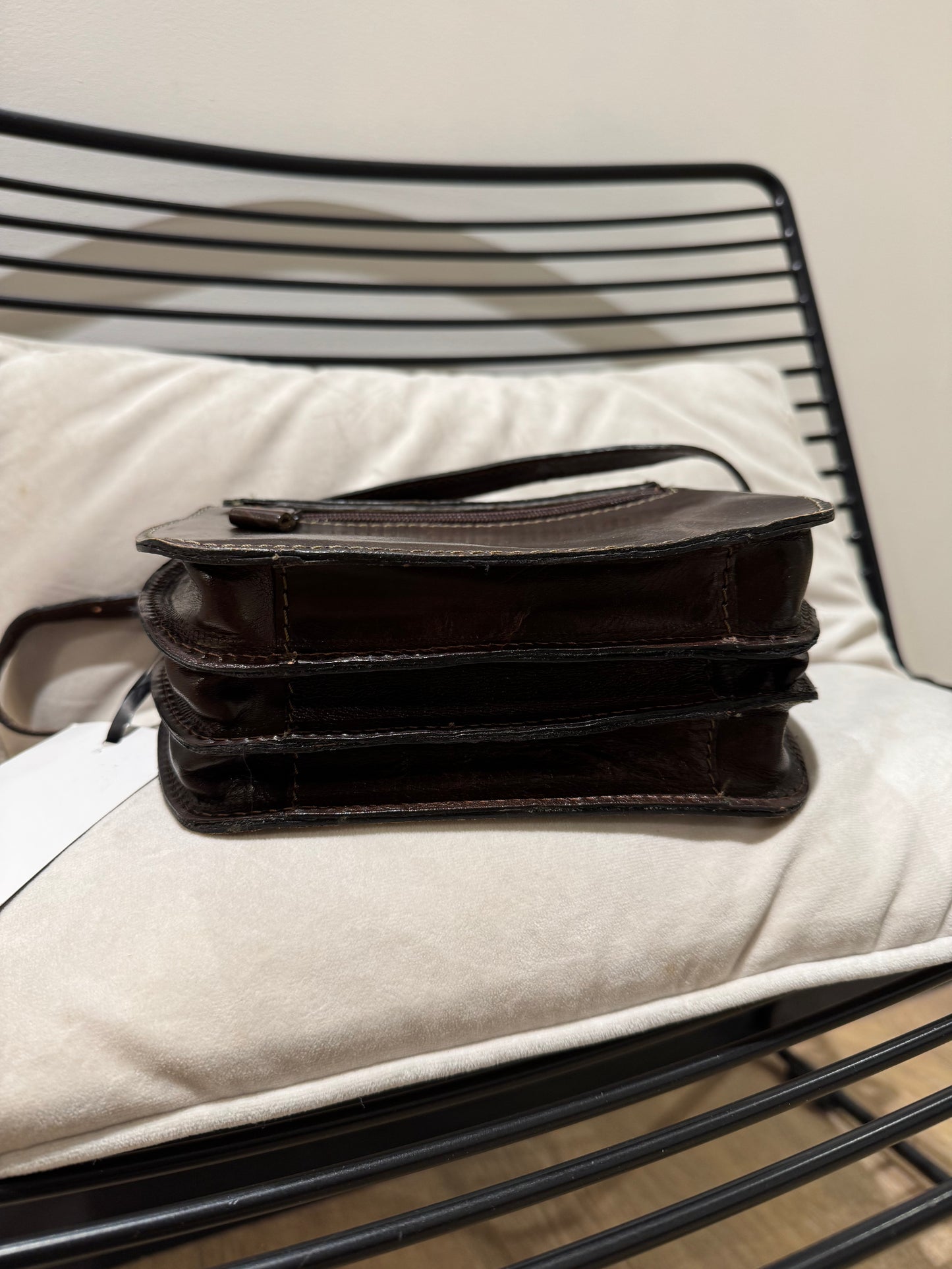 Sac vintage en cuir marron