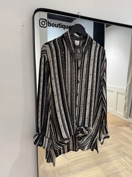 Blouse vintage à motifs 3XL