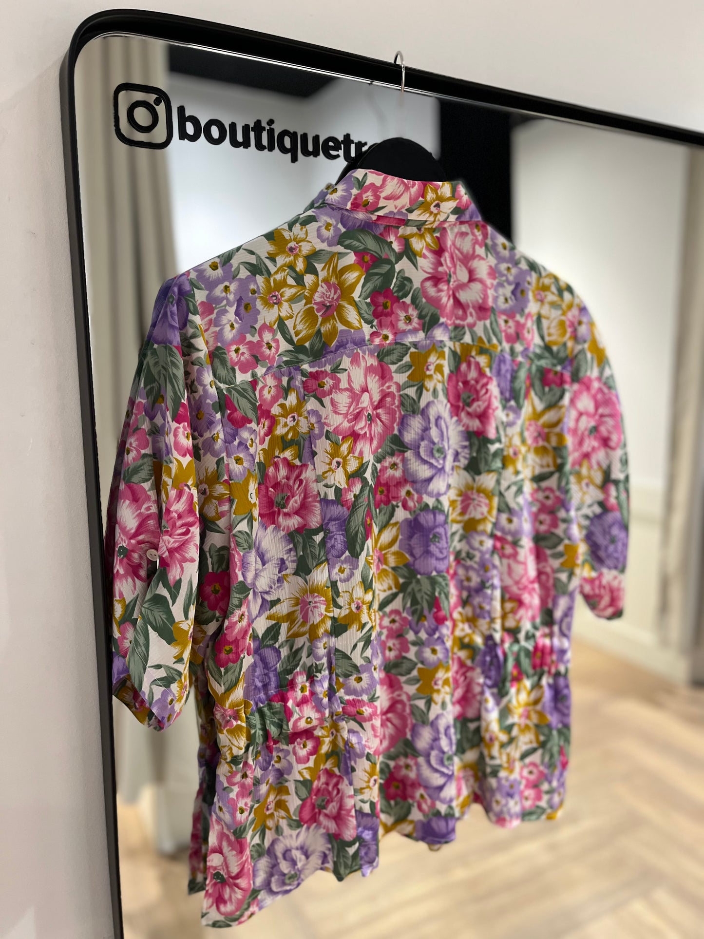 Blouse à fleurs multicolores XL