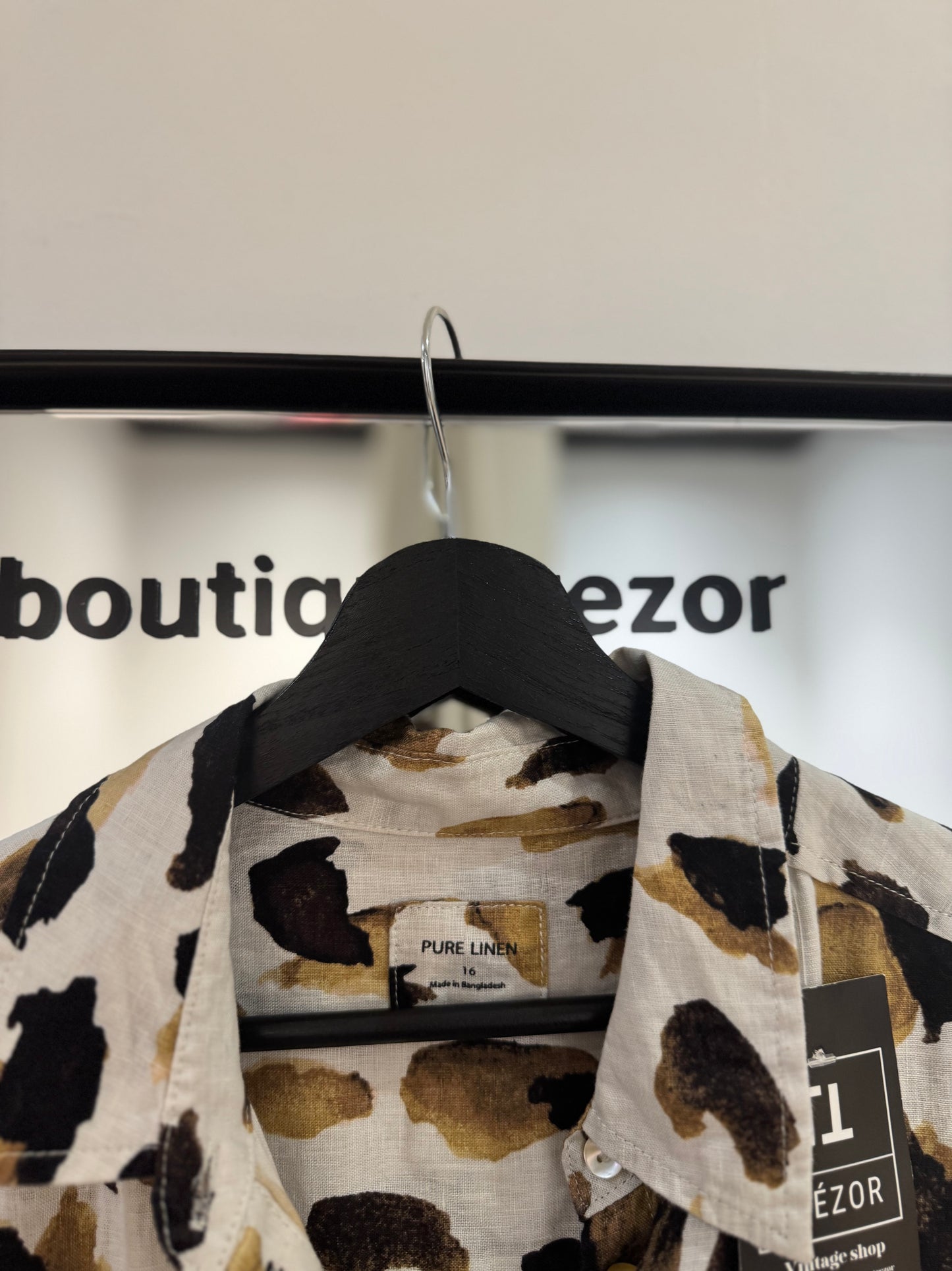 Chemise en lin à motifs XL