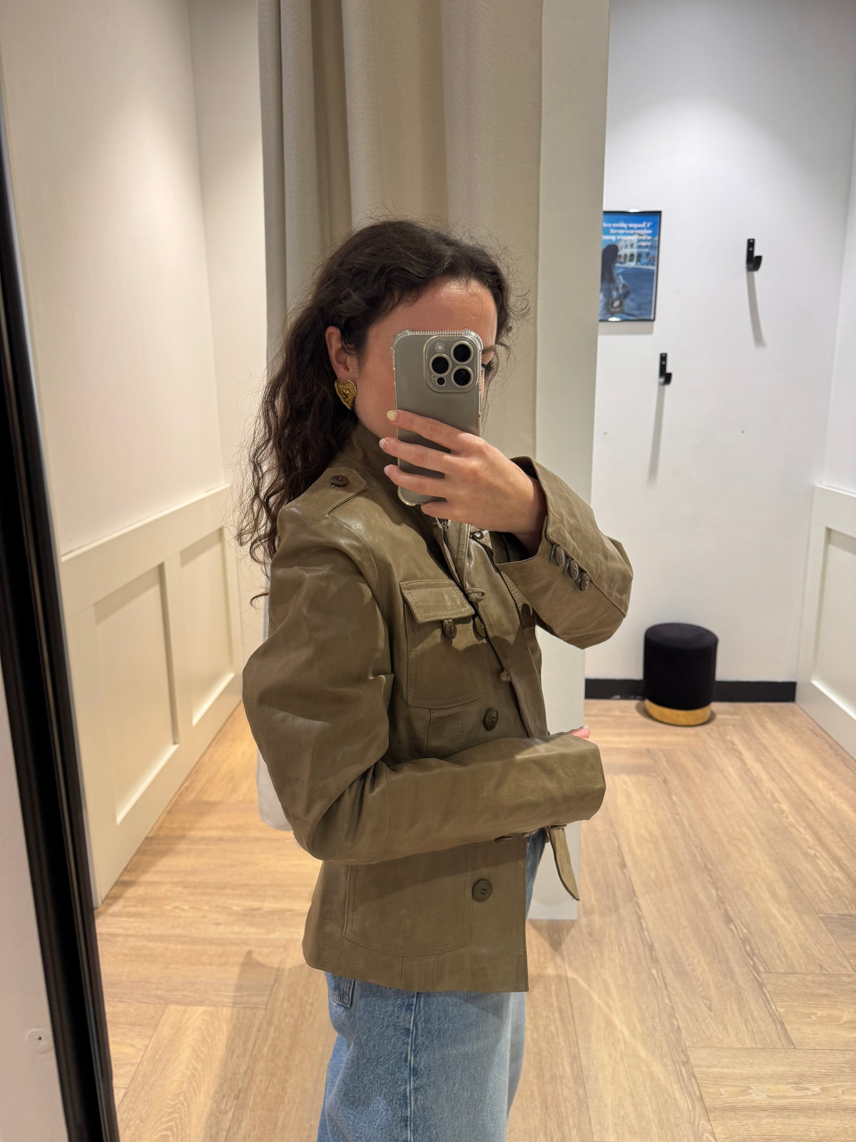 Veste en cuir vintage S