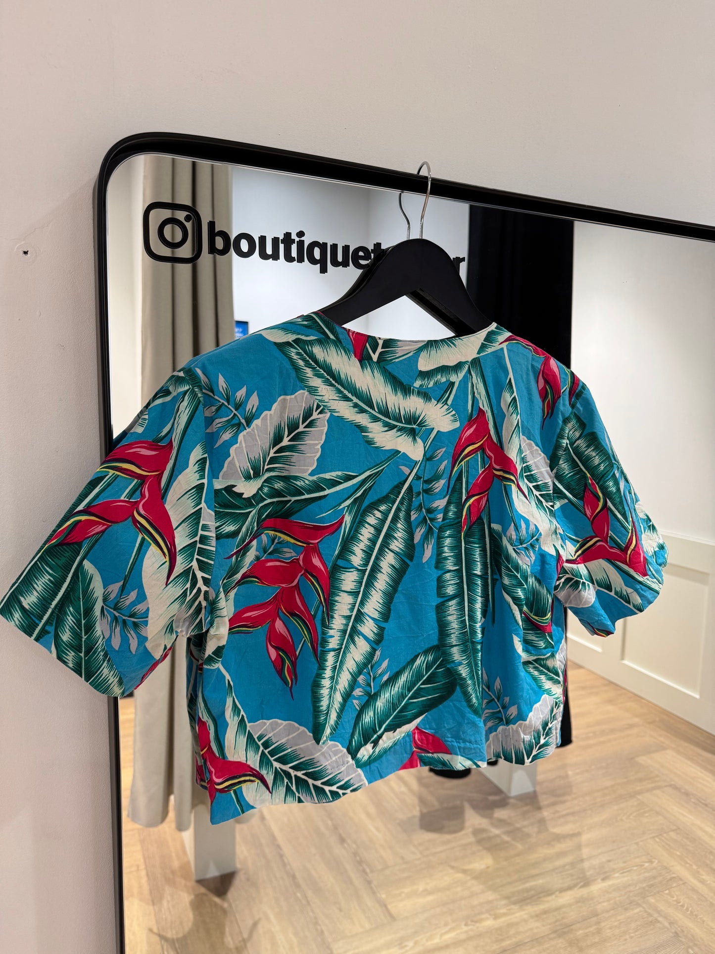 Crop top à fleurs hawaïennes S