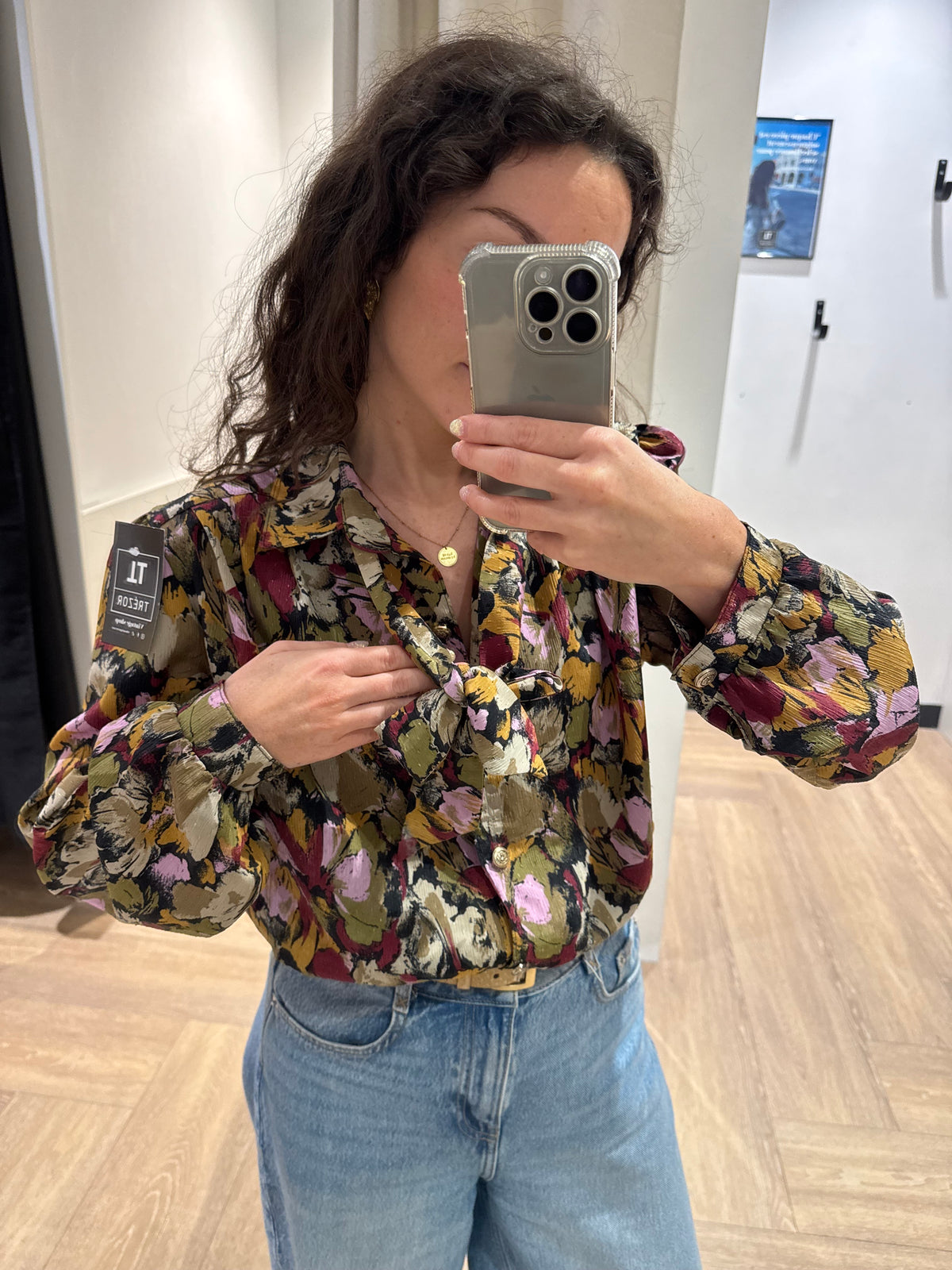 Blouse vintage à motifs M