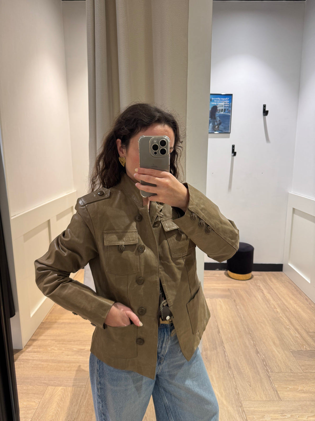Veste en cuir vintage S
