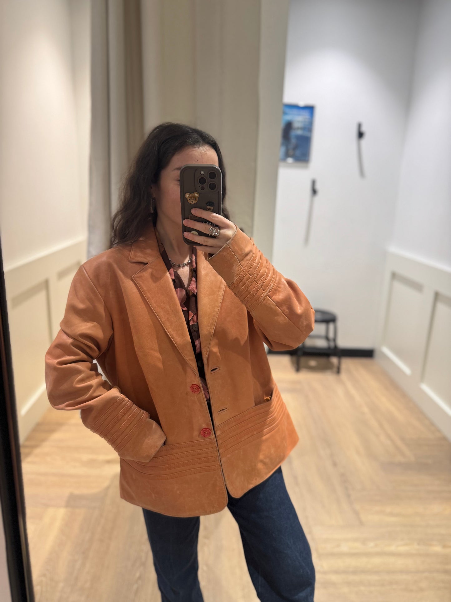 Veste en cuir vintage L