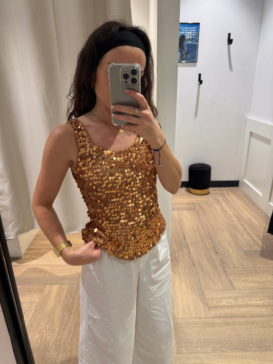 Top débardeur à sequins S