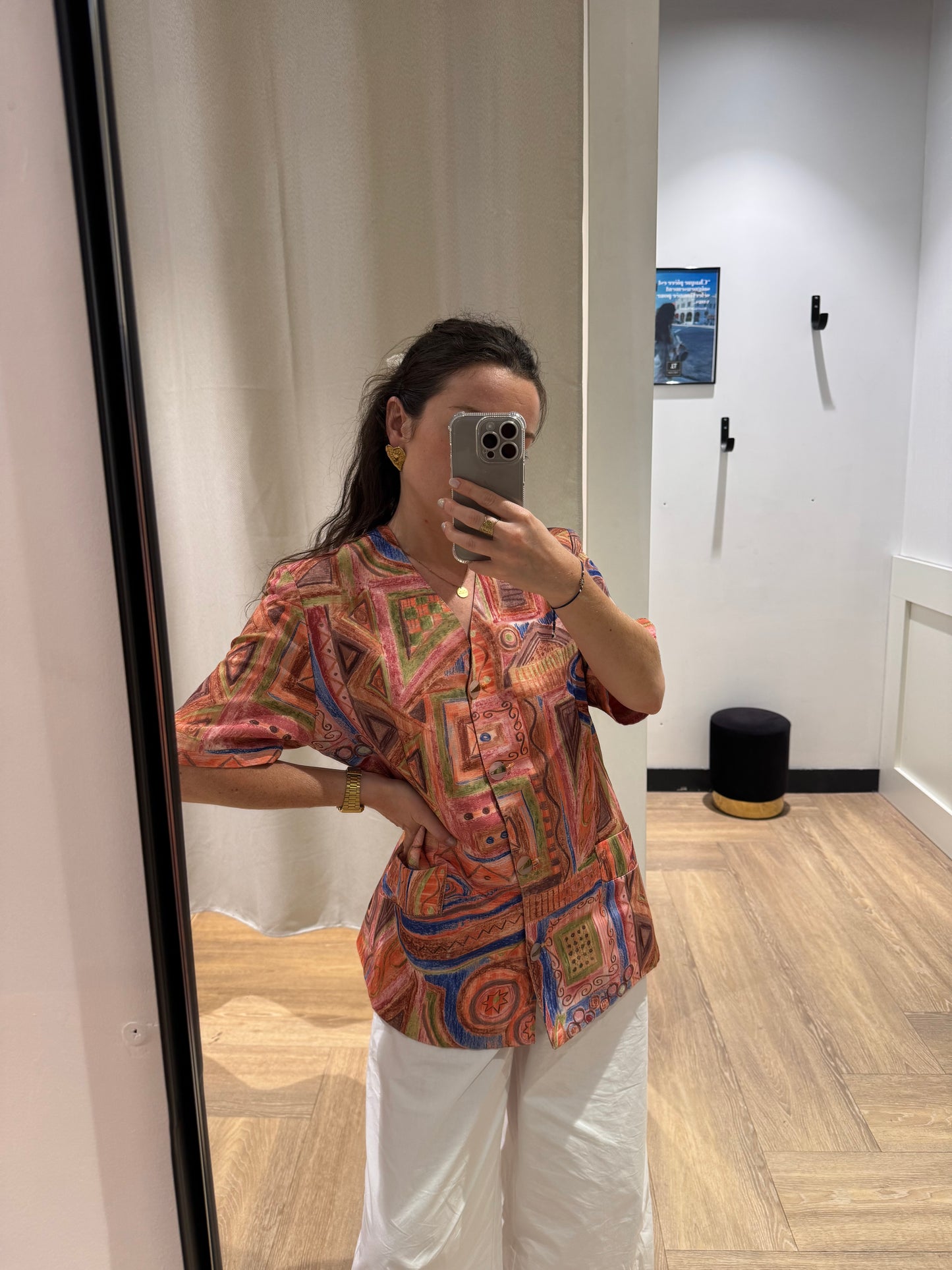 Veste vintage à motifs L