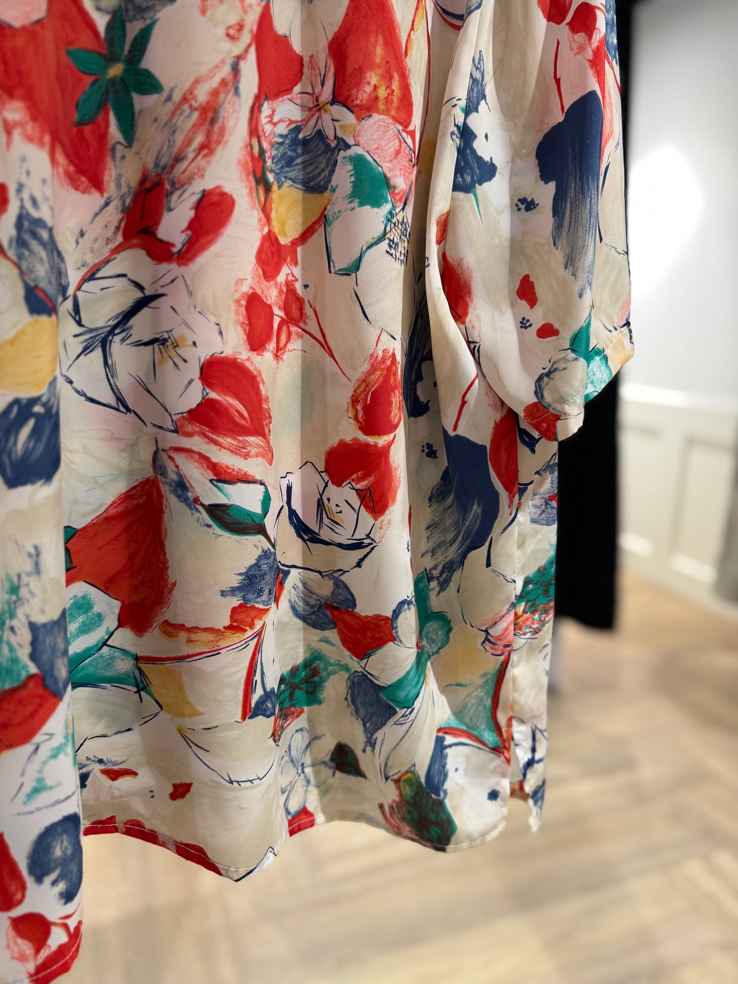 Blouse vintage à fleurs XXXL