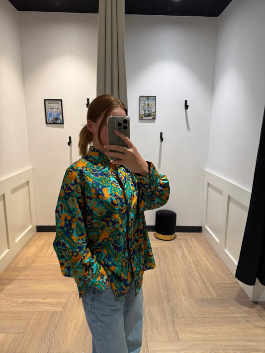 Blouse colorée vintage XL