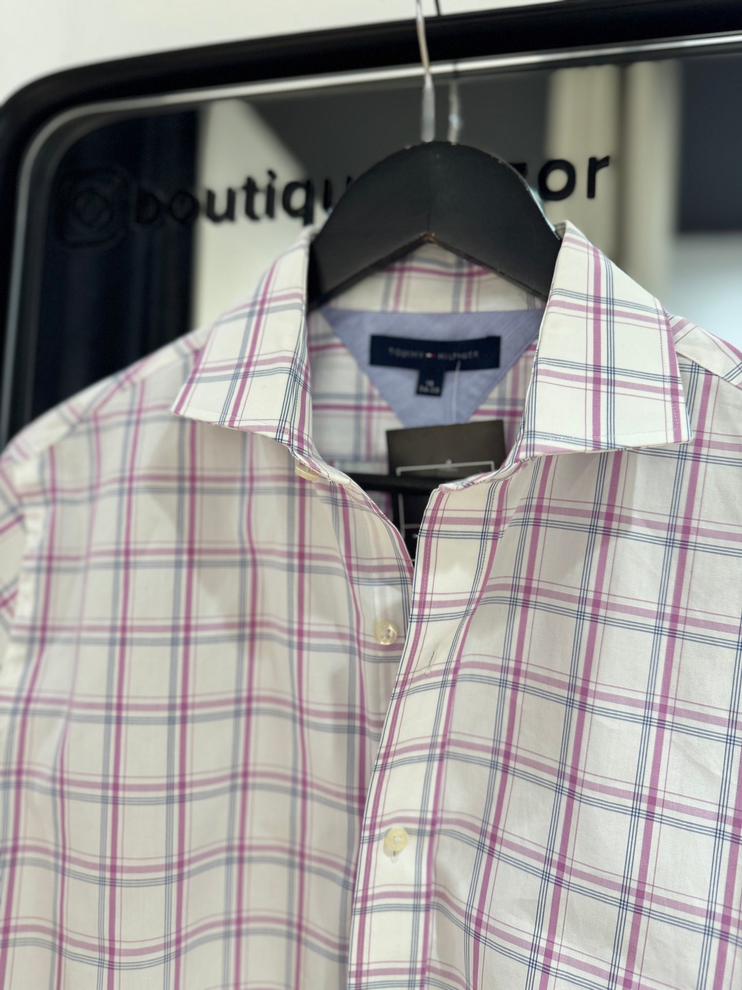 Chemise upcyclée Tommy Hilfiger à carreaux M/L