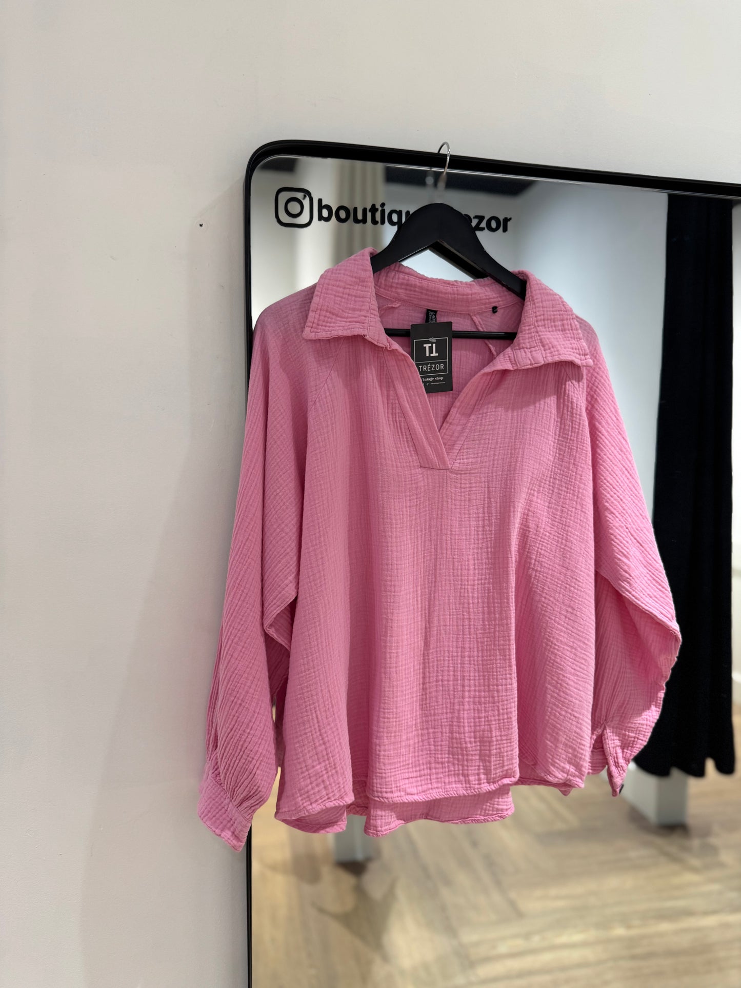 Blouse oversize rose S/M